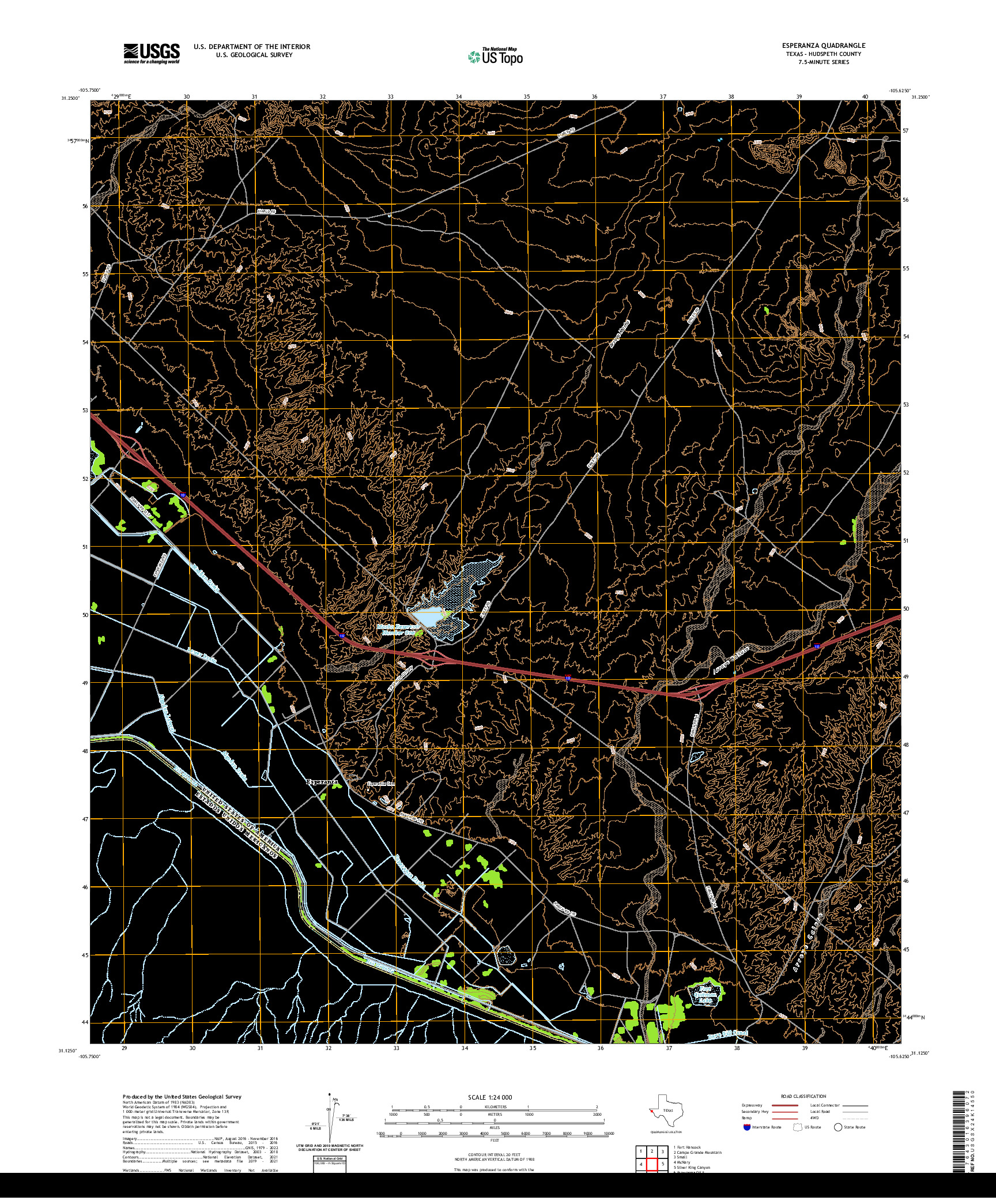 US TOPO 7.5-MINUTE MAP FOR ESPERANZA, TX,CHH