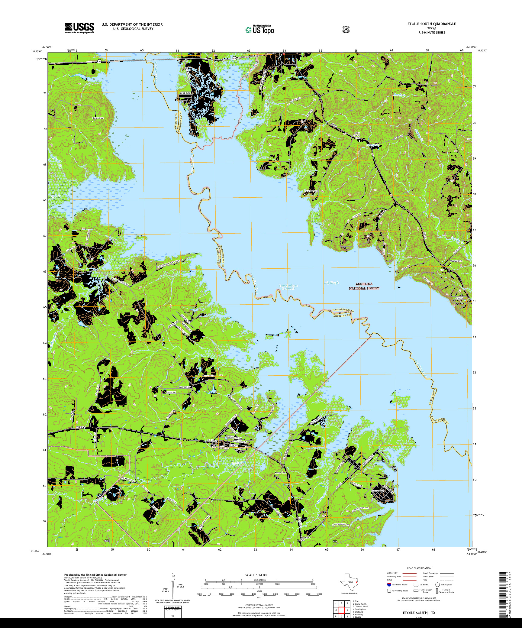 US TOPO 7.5-MINUTE MAP FOR ETOILE SOUTH, TX