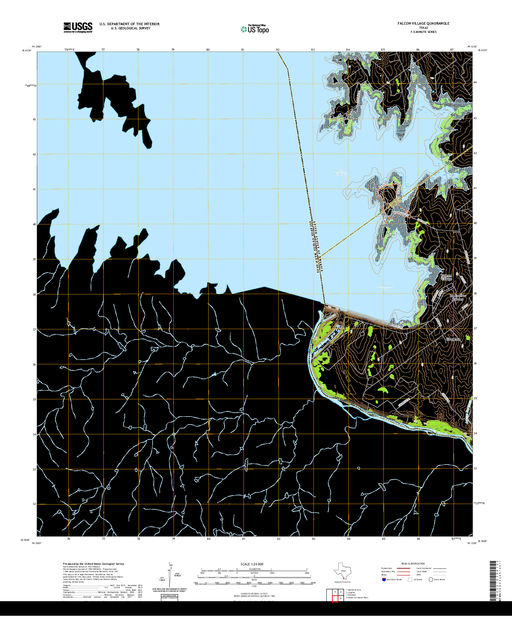 US TOPO 7.5-MINUTE MAP FOR FALCON VILLAGE, TX,TAM