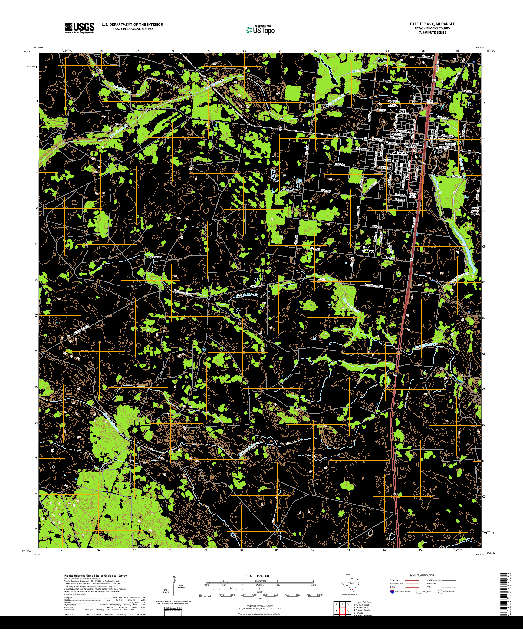 US TOPO 7.5-MINUTE MAP FOR FALFURRIAS, TX