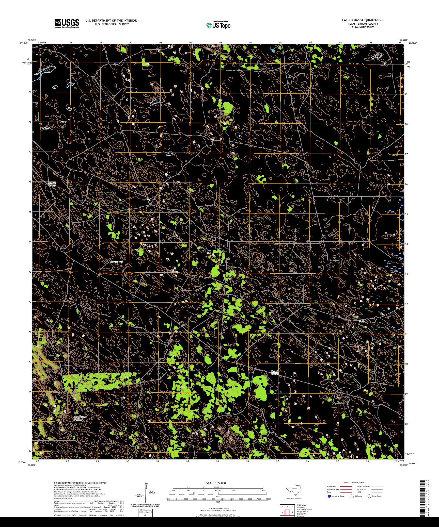 US TOPO 7.5-MINUTE MAP FOR FALFURRIAS SE, TX