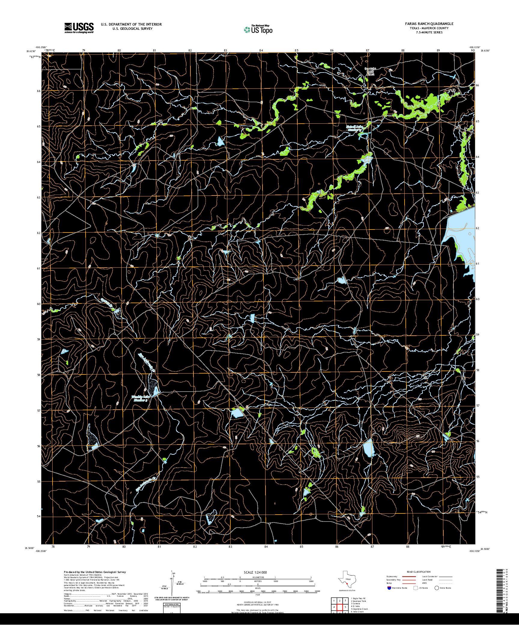 US TOPO 7.5-MINUTE MAP FOR FARIAS RANCH, TX