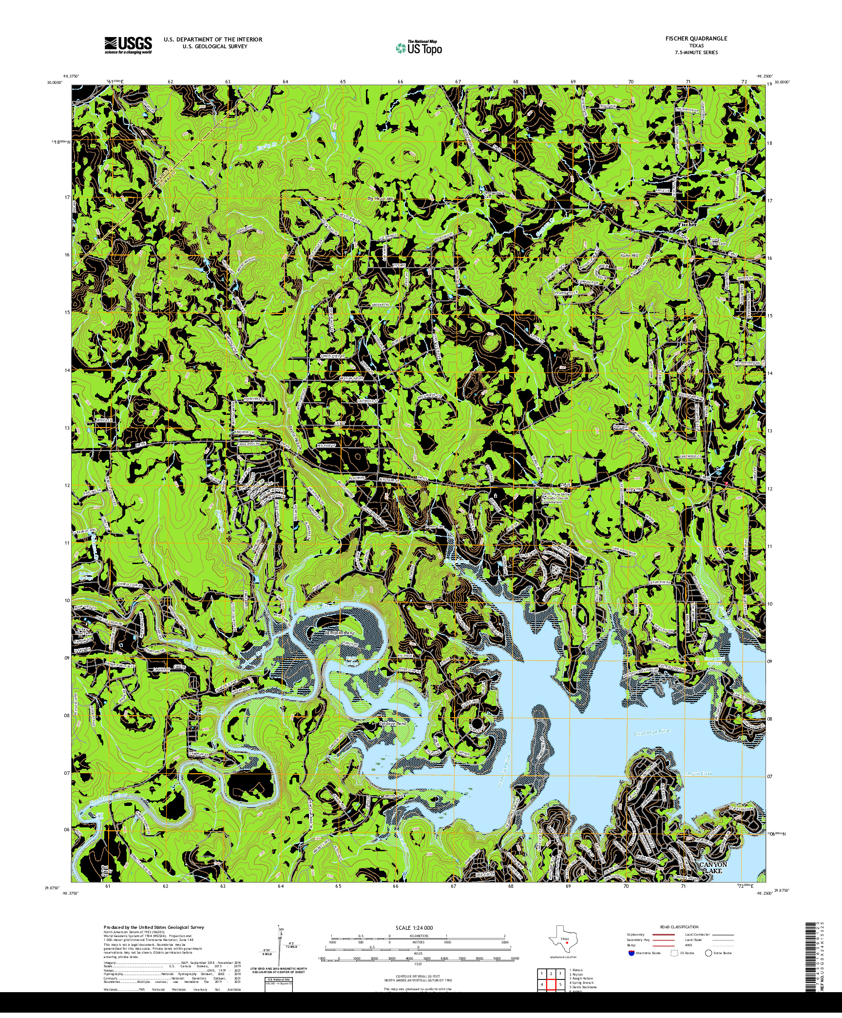 US TOPO 7.5-MINUTE MAP FOR FISCHER, TX