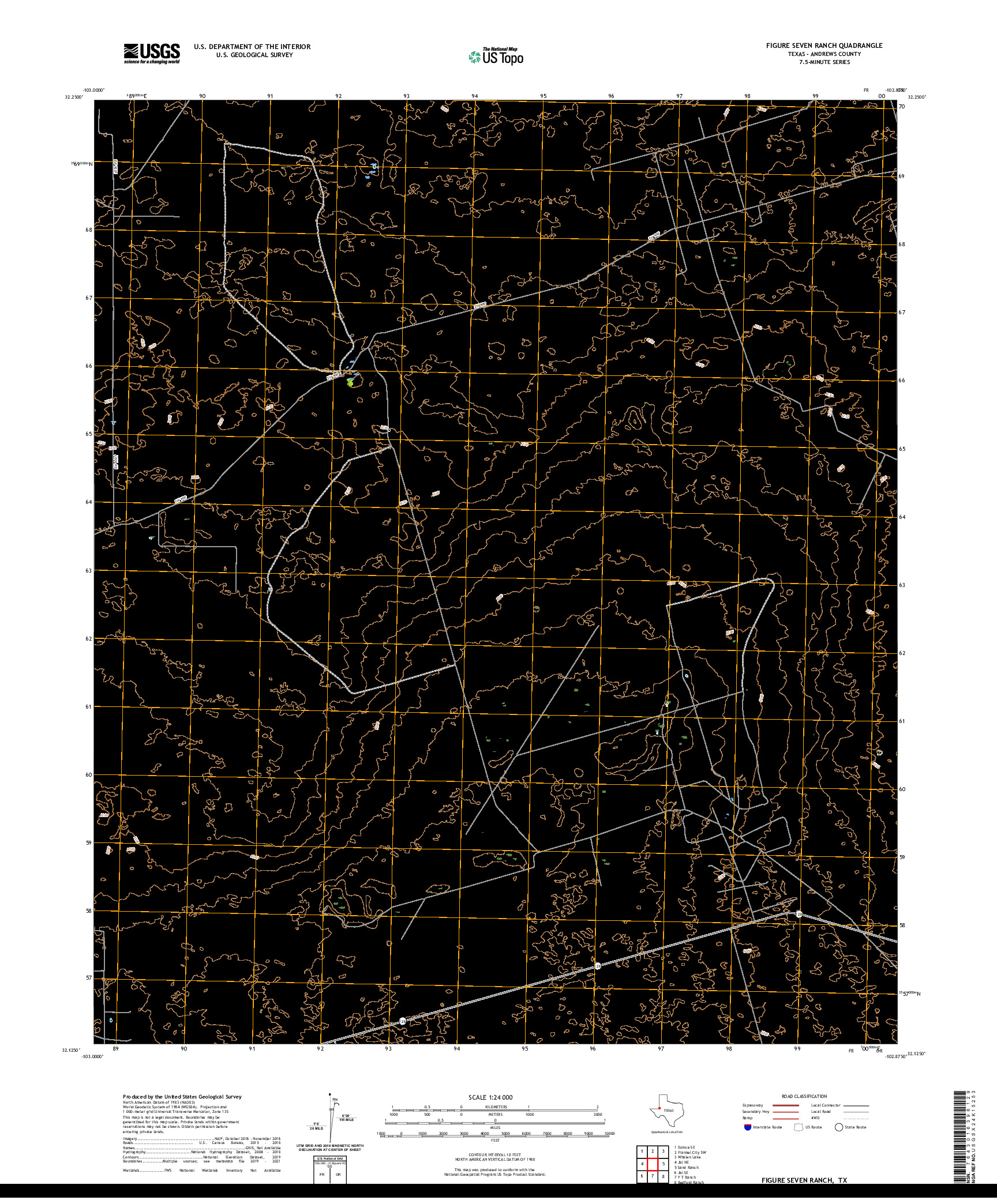 US TOPO 7.5-MINUTE MAP FOR FIGURE SEVEN RANCH, TX