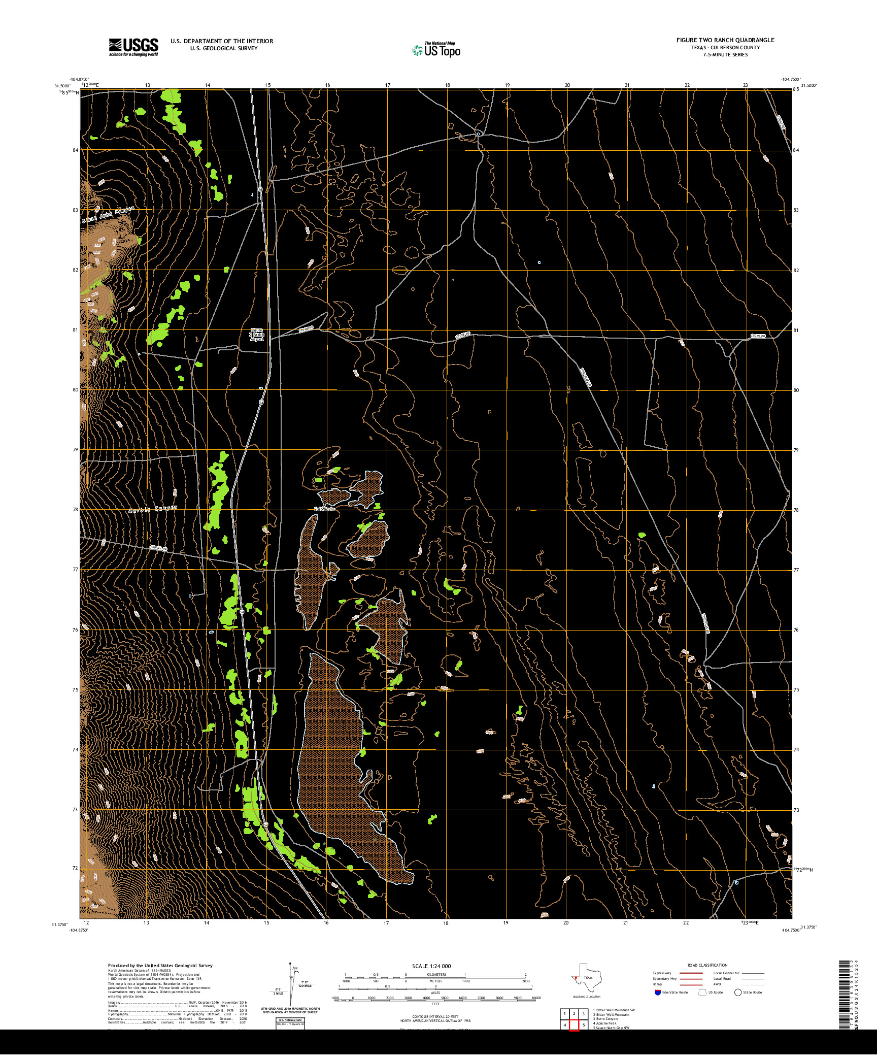 US TOPO 7.5-MINUTE MAP FOR FIGURE TWO RANCH, TX