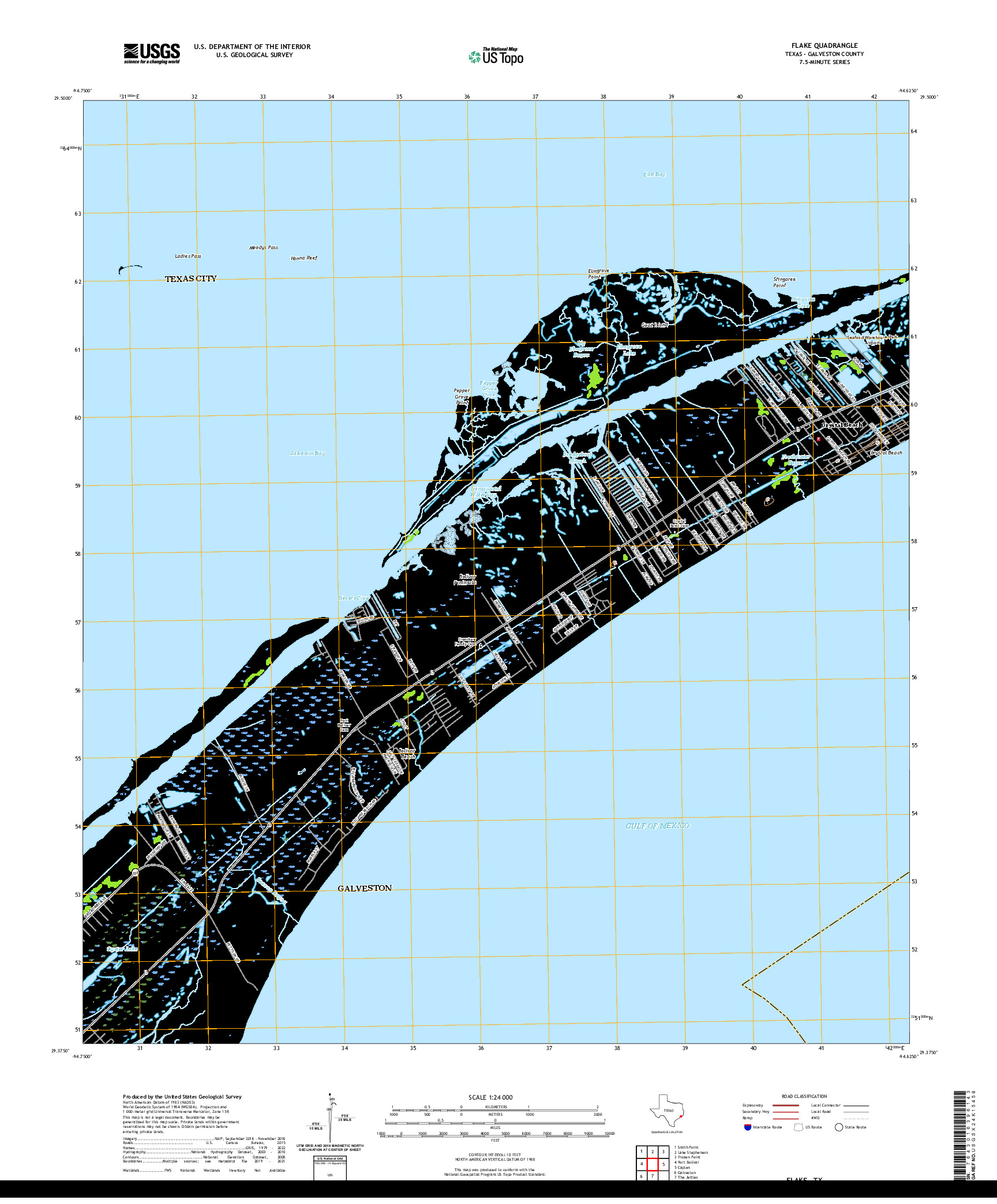 US TOPO 7.5-MINUTE MAP FOR FLAKE, TX