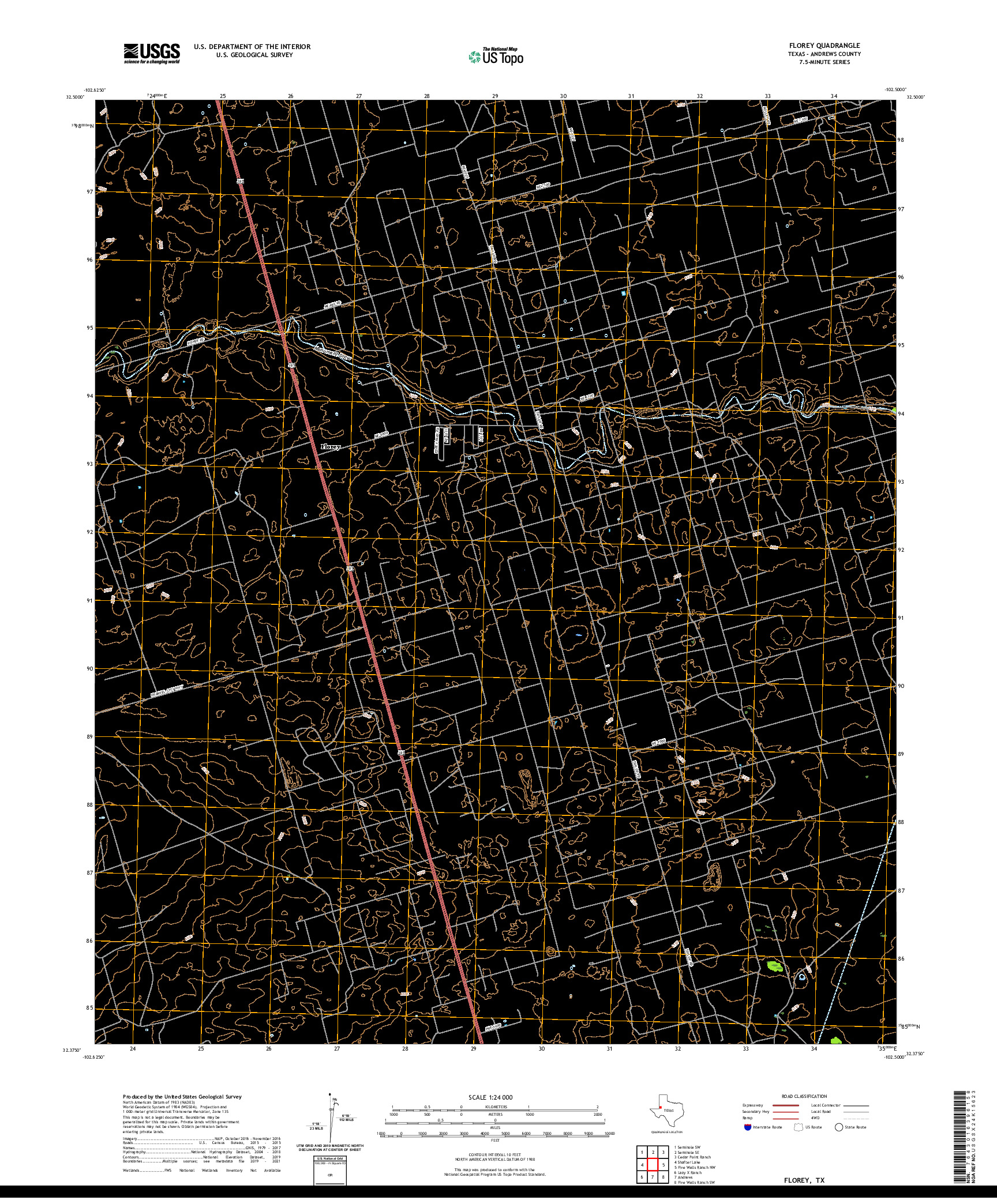 US TOPO 7.5-MINUTE MAP FOR FLOREY, TX