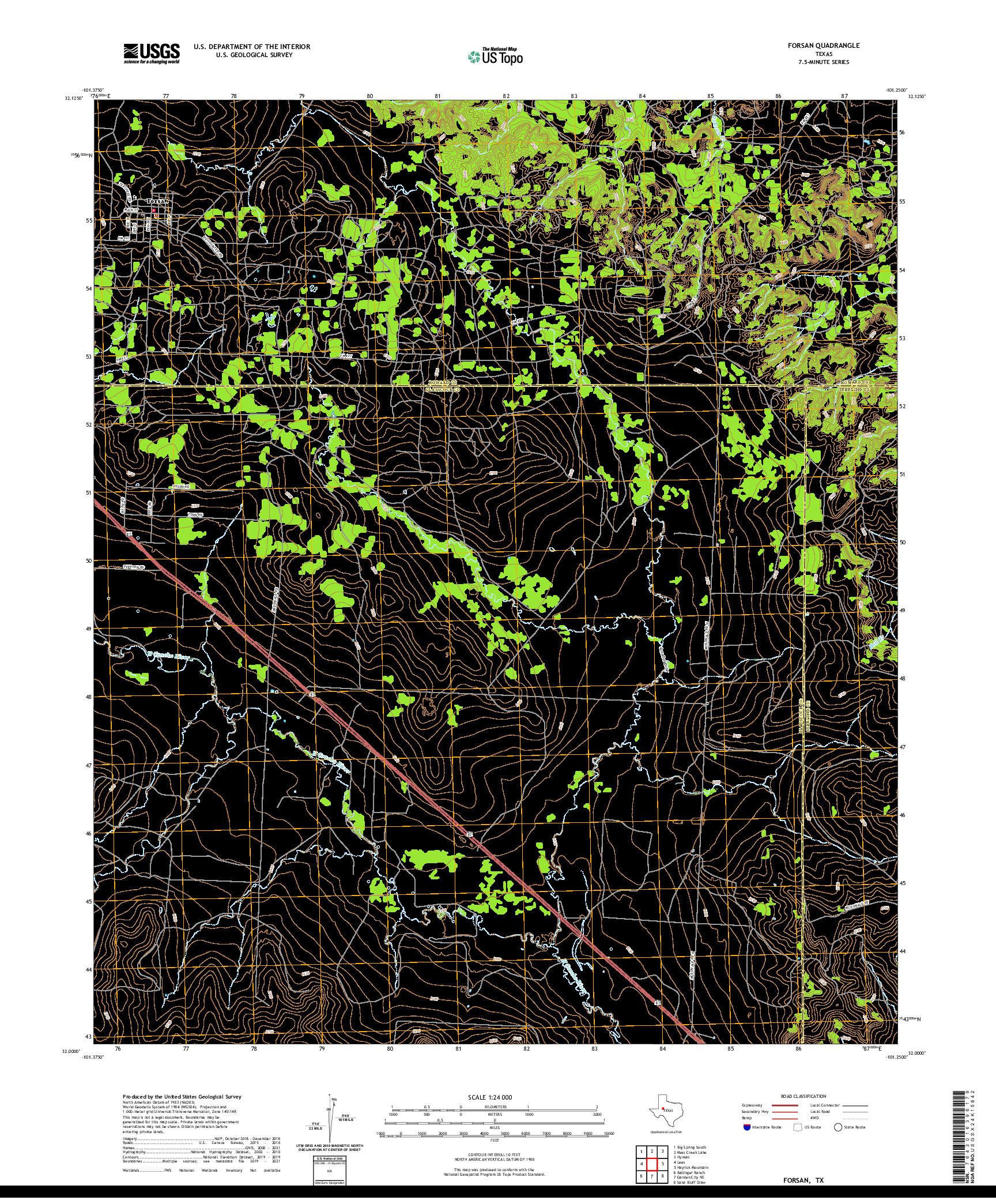 US TOPO 7.5-MINUTE MAP FOR FORSAN, TX