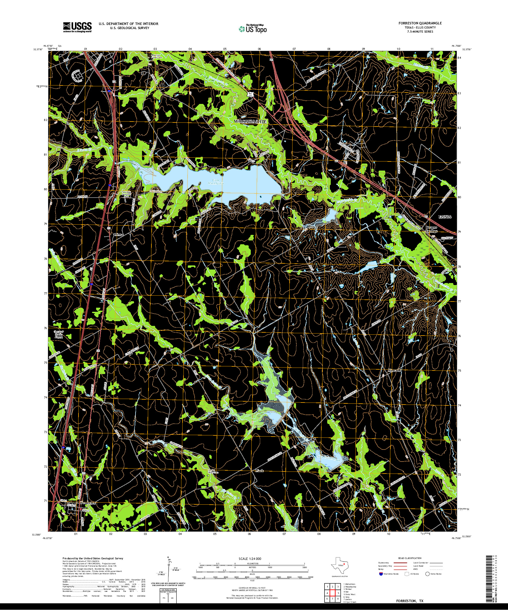 US TOPO 7.5-MINUTE MAP FOR FORRESTON, TX