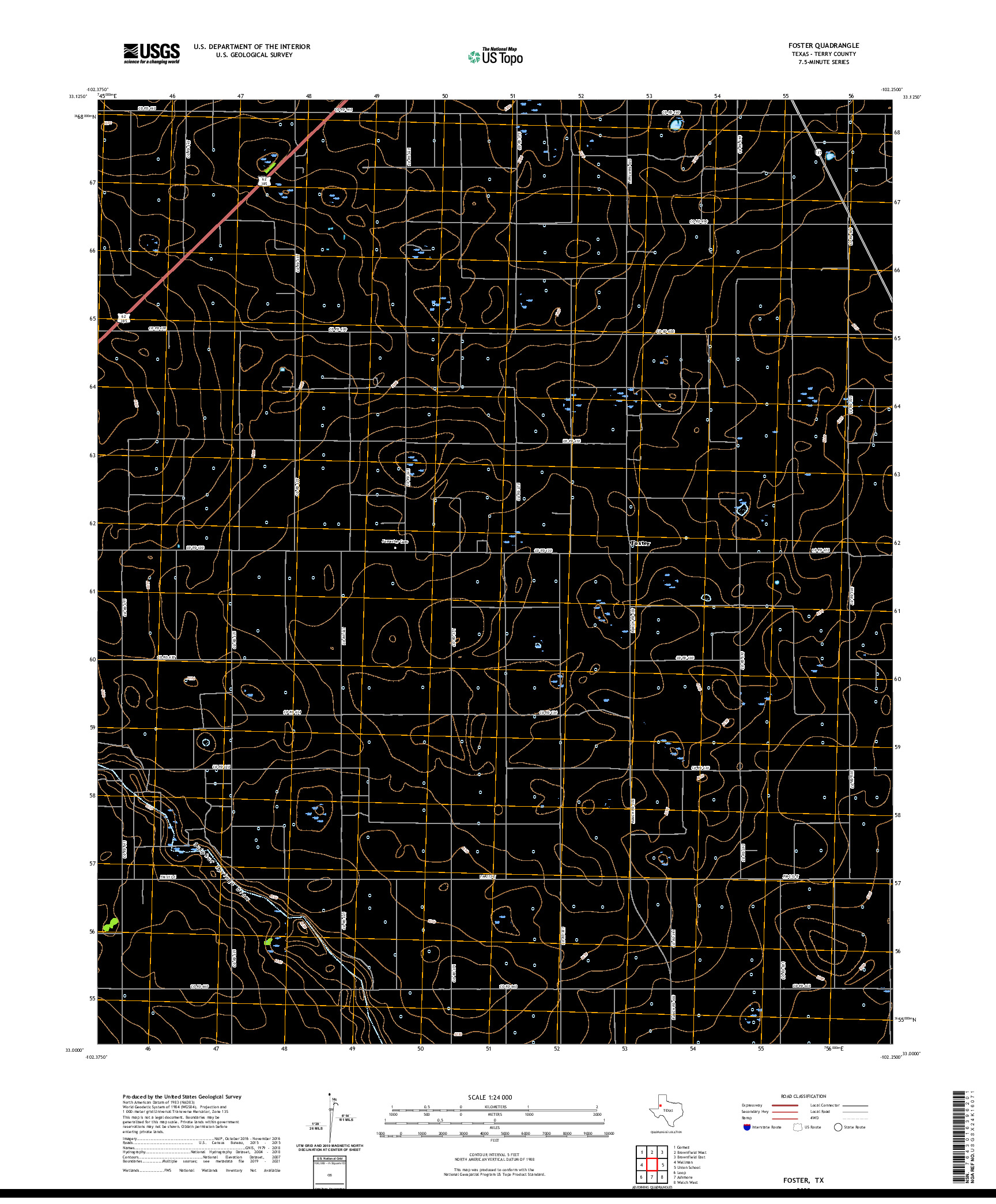 US TOPO 7.5-MINUTE MAP FOR FOSTER, TX