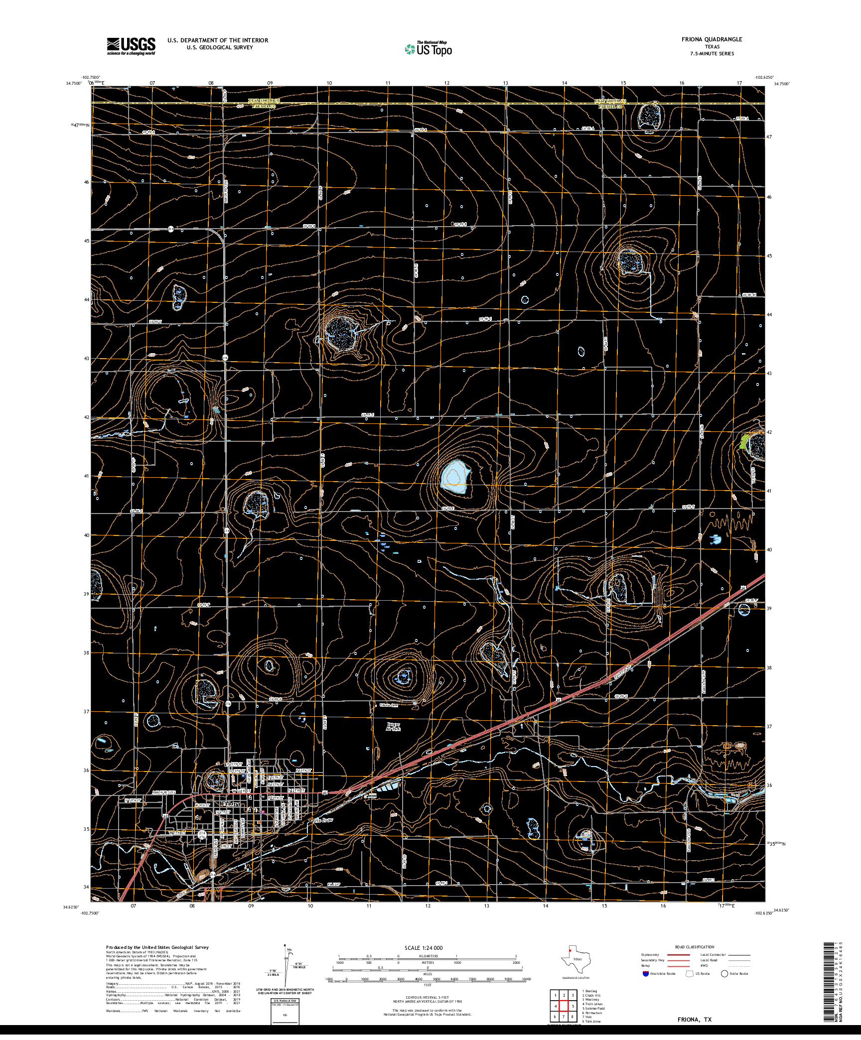 US TOPO 7.5-MINUTE MAP FOR FRIONA, TX