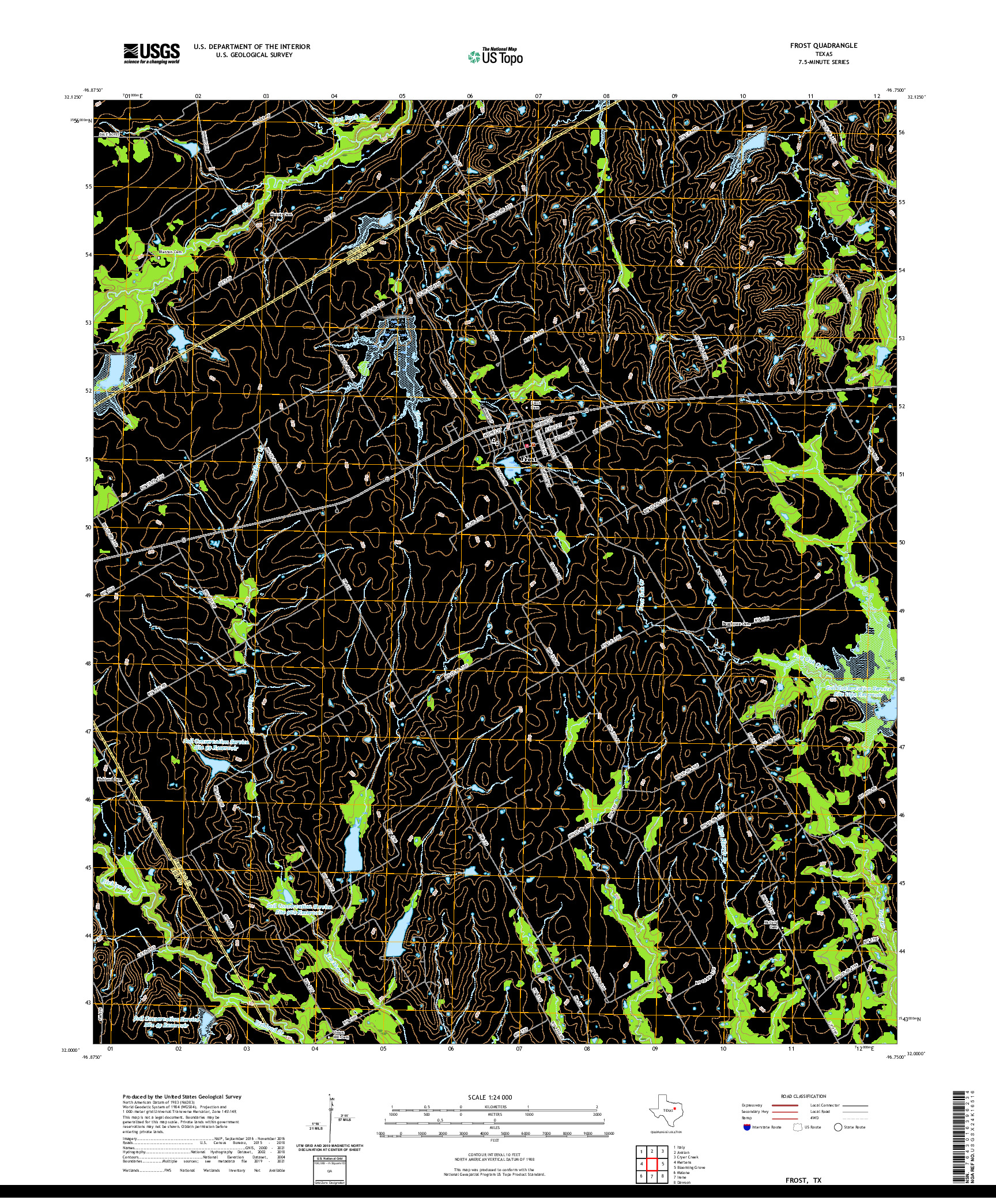 US TOPO 7.5-MINUTE MAP FOR FROST, TX