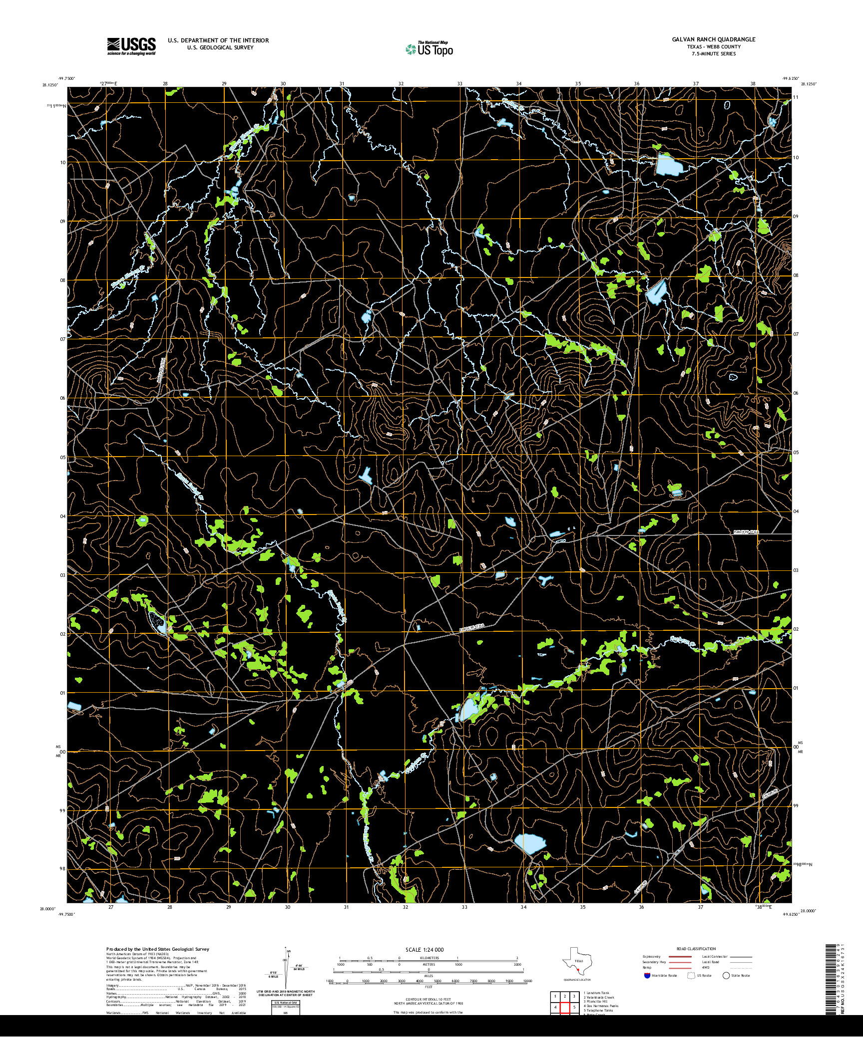 US TOPO 7.5-MINUTE MAP FOR GALVAN RANCH, TX