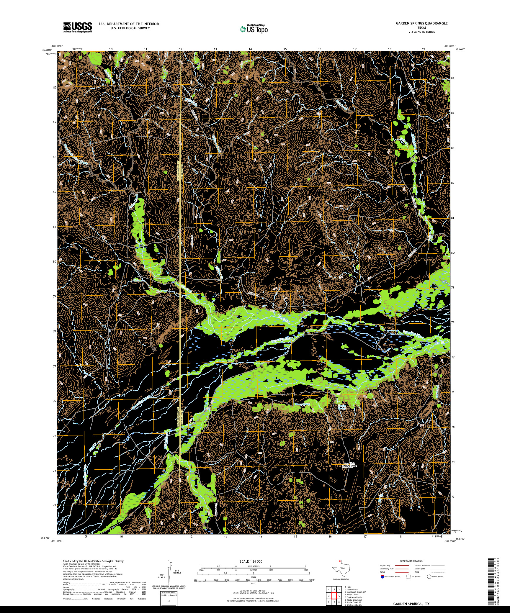 US TOPO 7.5-MINUTE MAP FOR GARDEN SPRINGS, TX