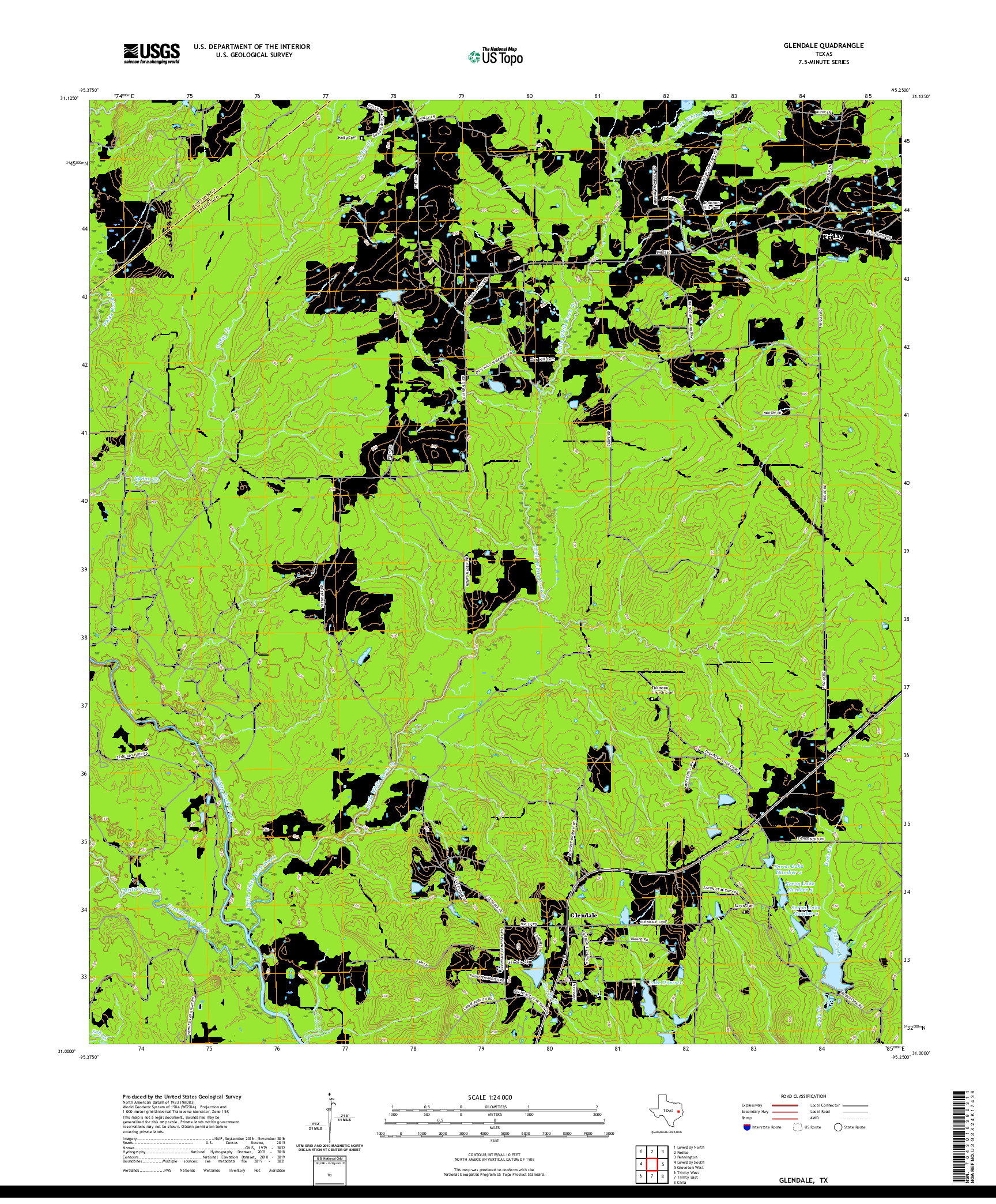 US TOPO 7.5-MINUTE MAP FOR GLENDALE, TX