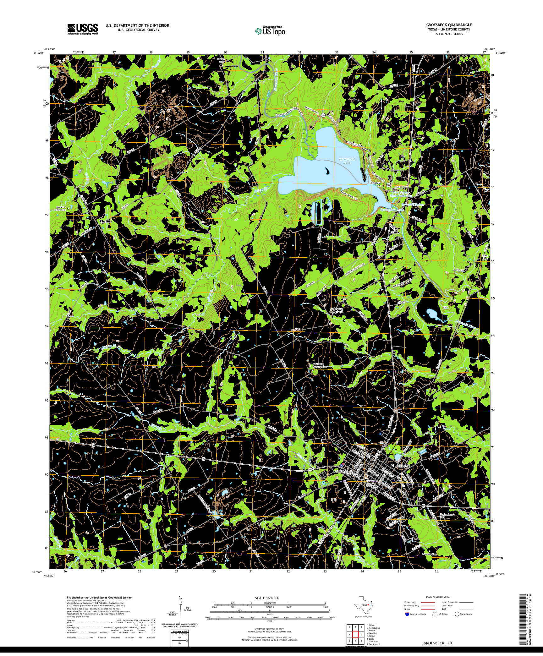 US TOPO 7.5-MINUTE MAP FOR GROESBECK, TX