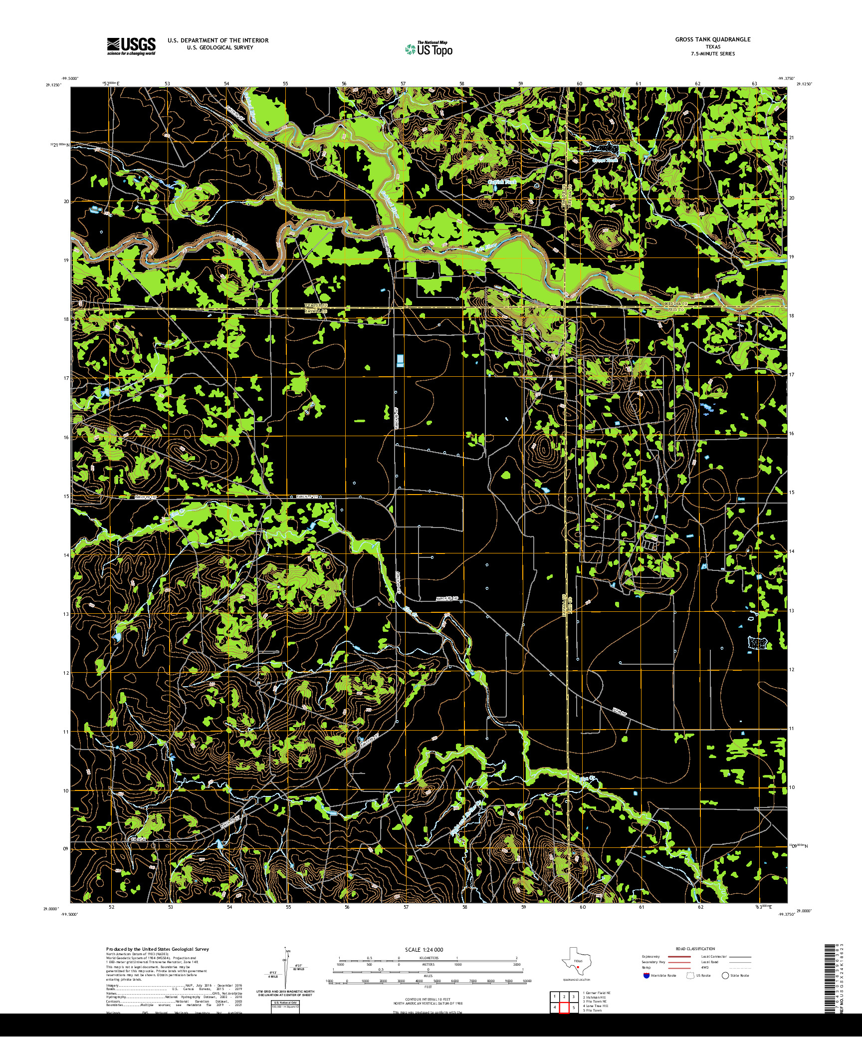 US TOPO 7.5-MINUTE MAP FOR GROSS TANK, TX