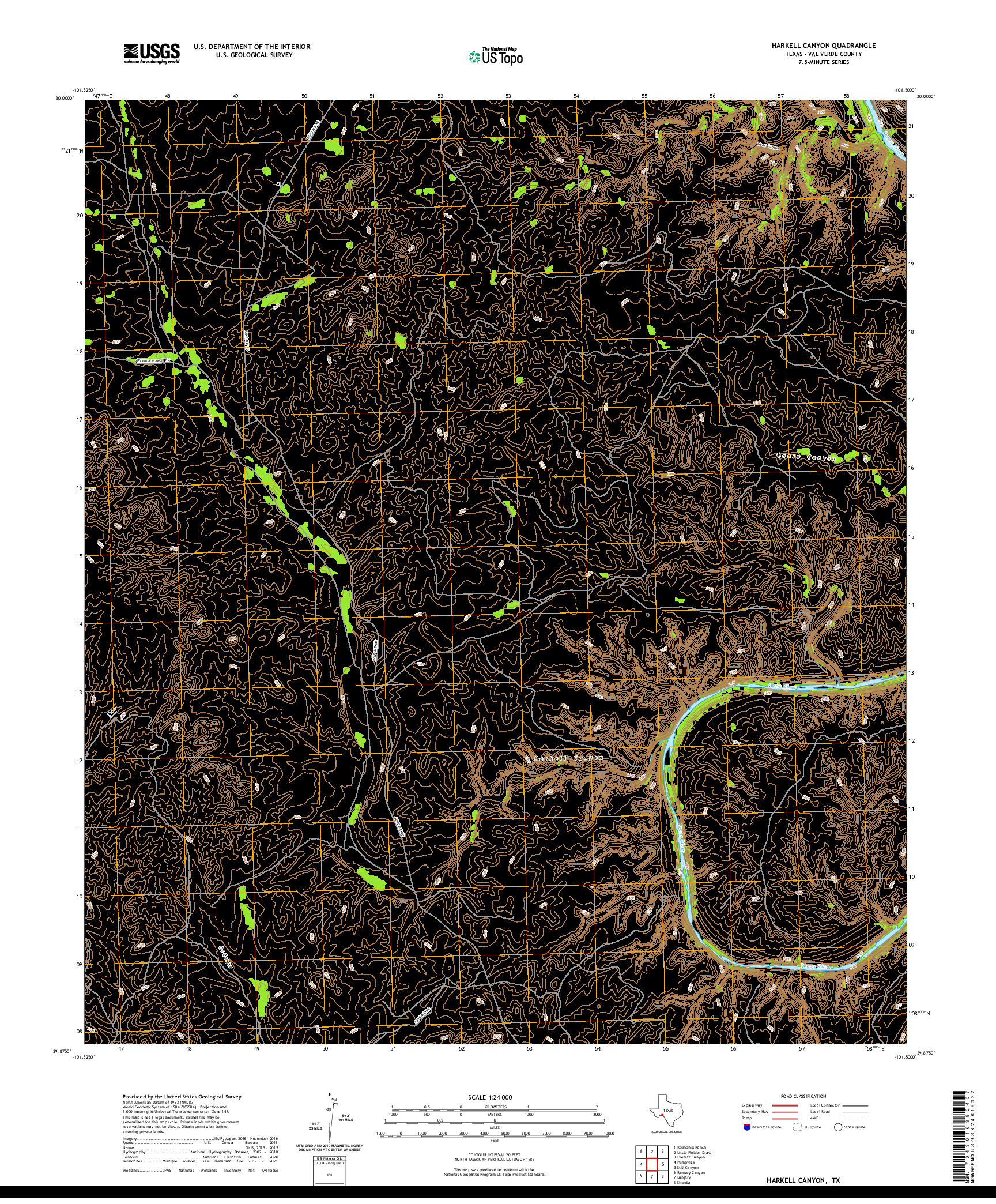 US TOPO 7.5-MINUTE MAP FOR HARKELL CANYON, TX