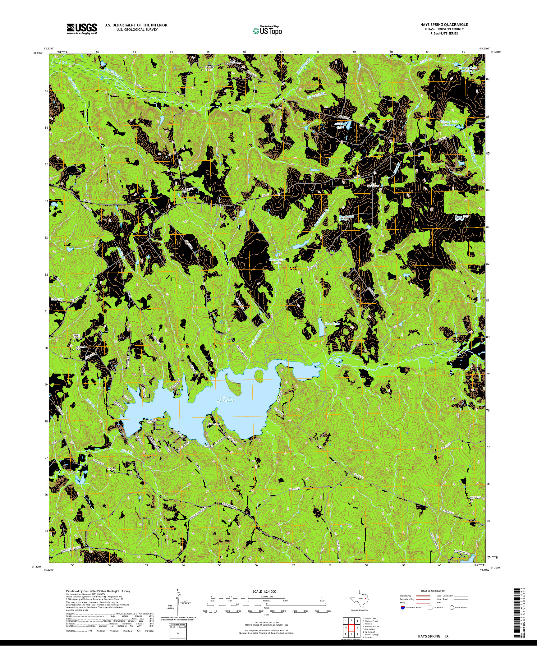 US TOPO 7.5-MINUTE MAP FOR HAYS SPRING, TX