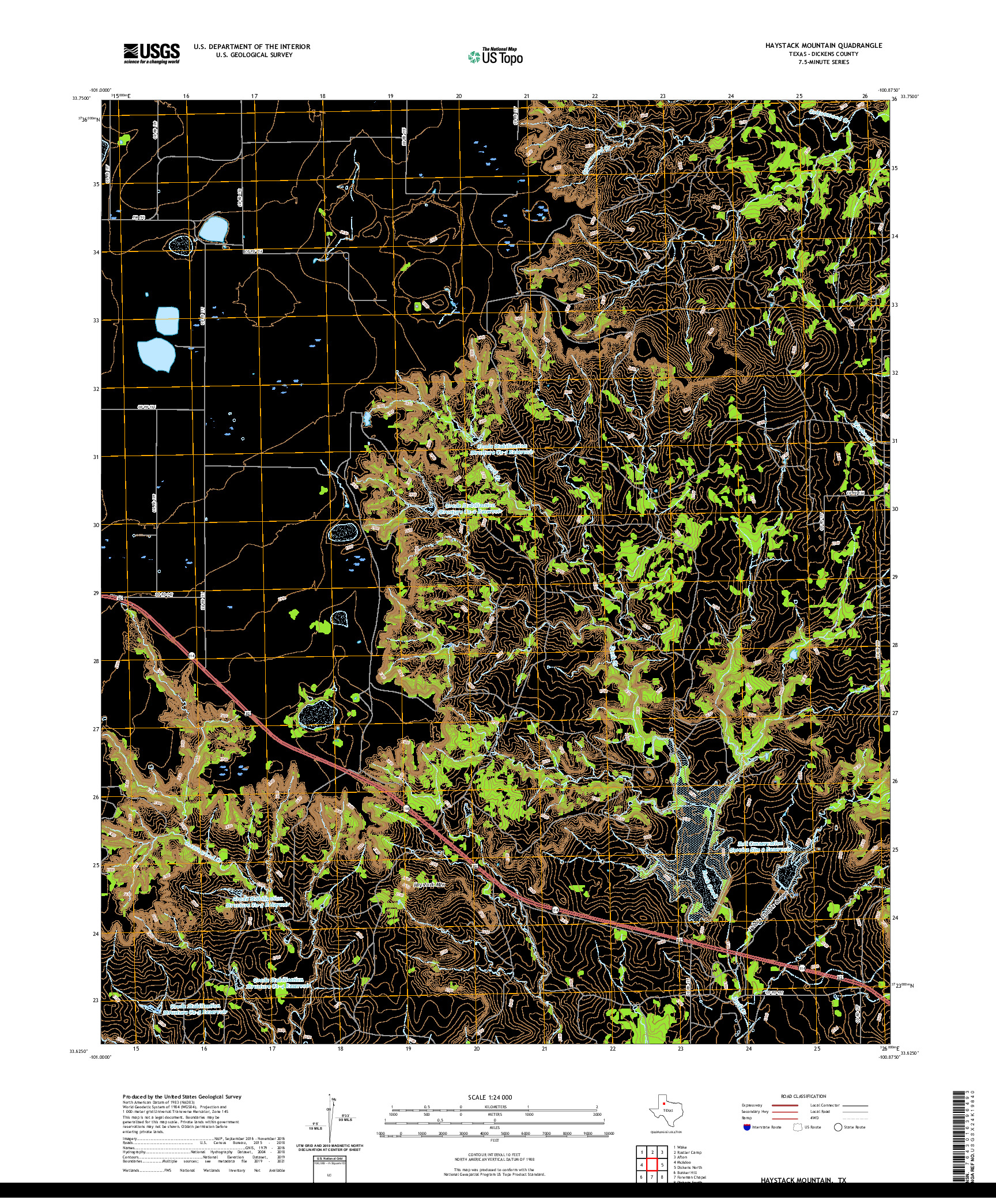 US TOPO 7.5-MINUTE MAP FOR HAYSTACK MOUNTAIN, TX