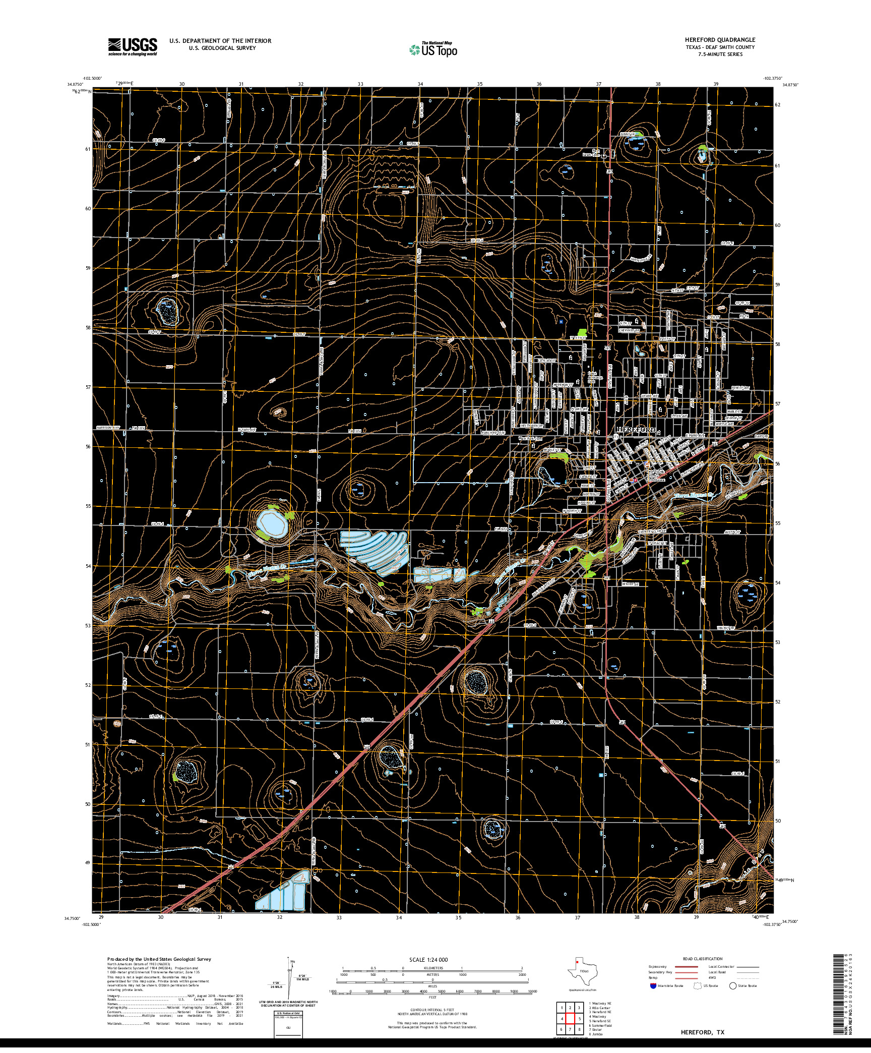 US TOPO 7.5-MINUTE MAP FOR HEREFORD, TX