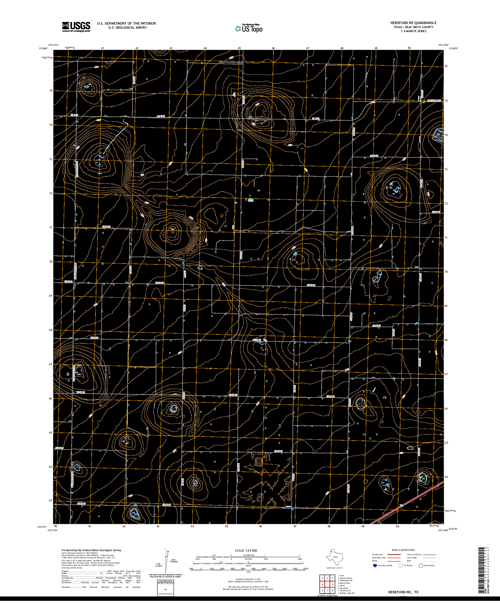 US TOPO 7.5-MINUTE MAP FOR HEREFORD NE, TX