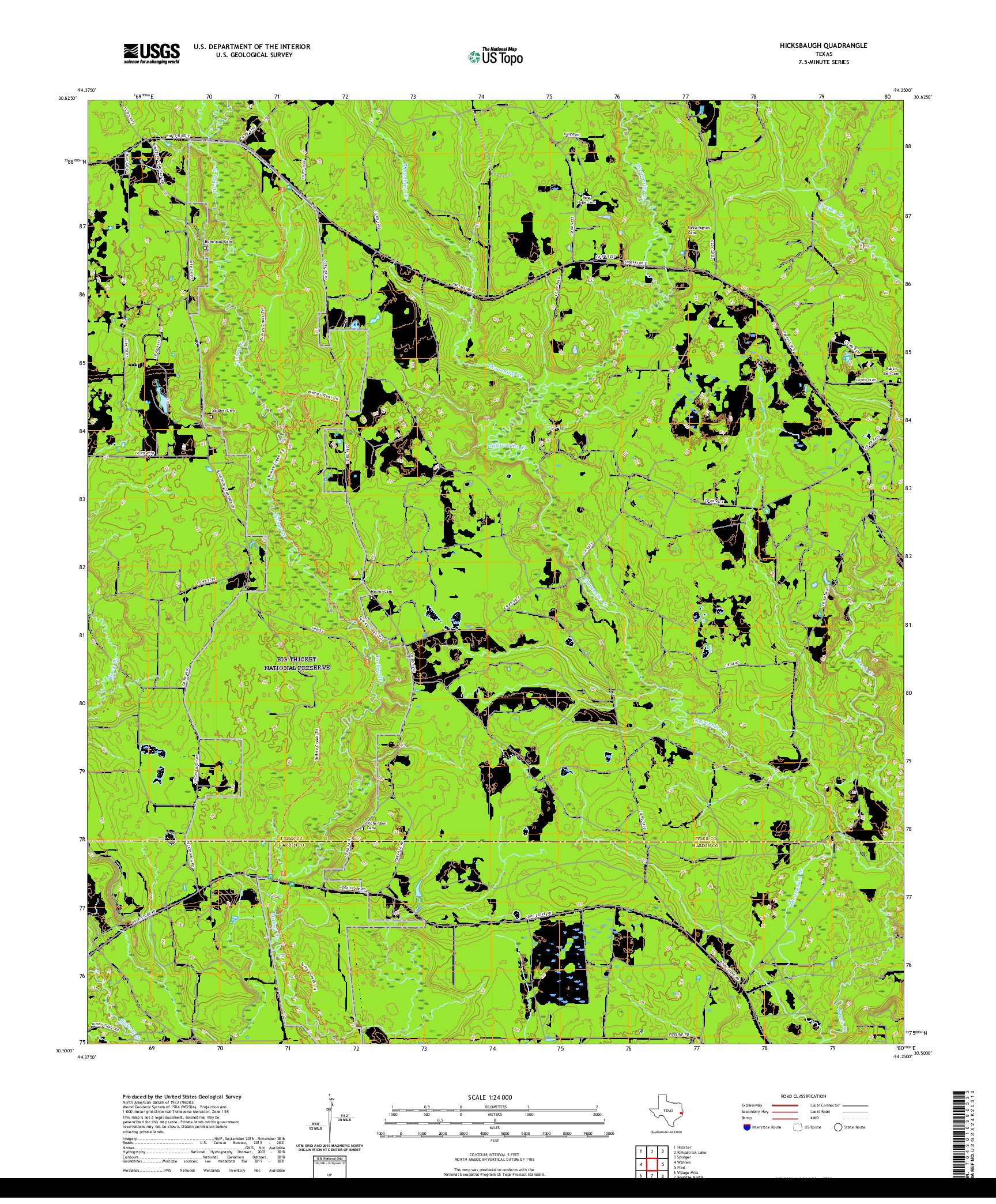 US TOPO 7.5-MINUTE MAP FOR HICKSBAUGH, TX