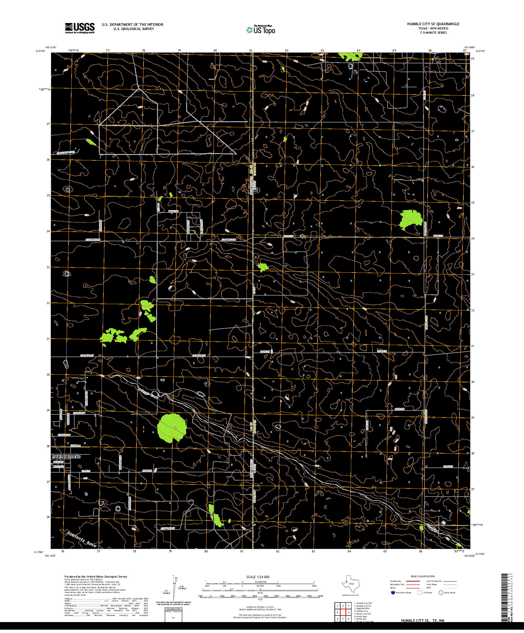 US TOPO 7.5-MINUTE MAP FOR HUMBLE CITY SE, TX,NM