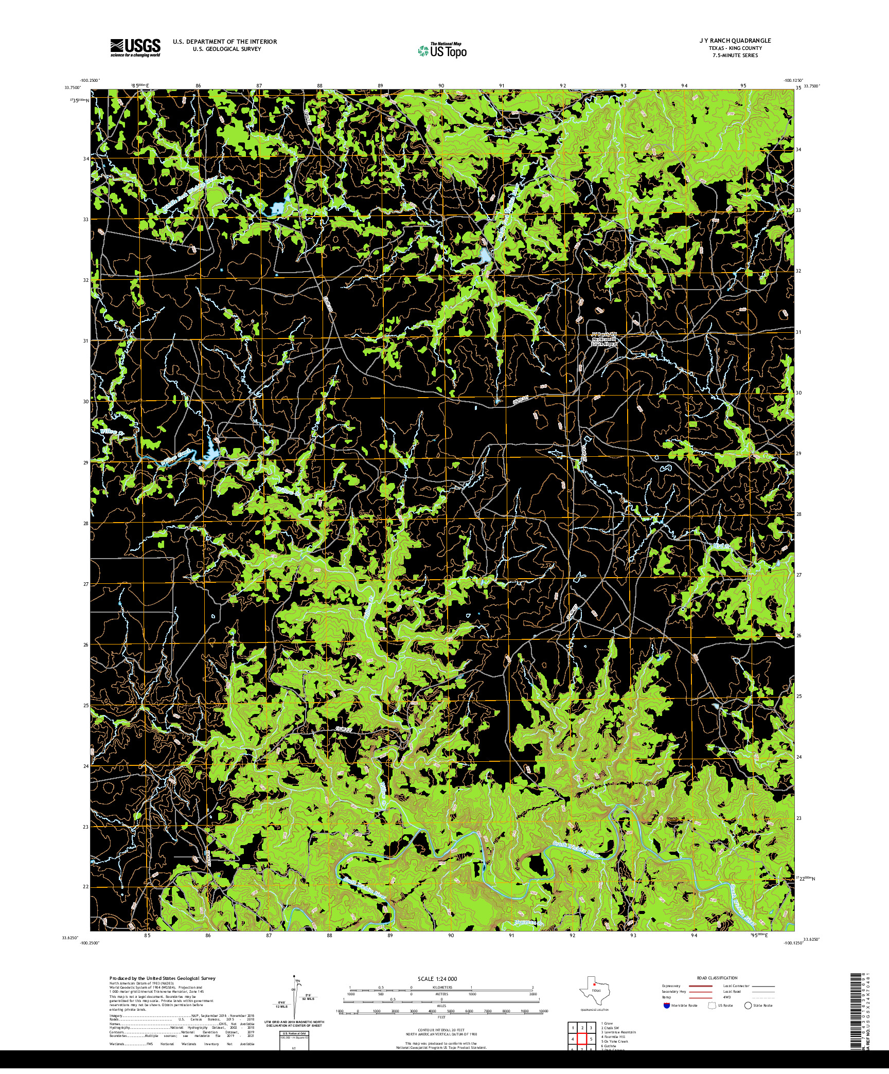 US TOPO 7.5-MINUTE MAP FOR J Y RANCH, TX