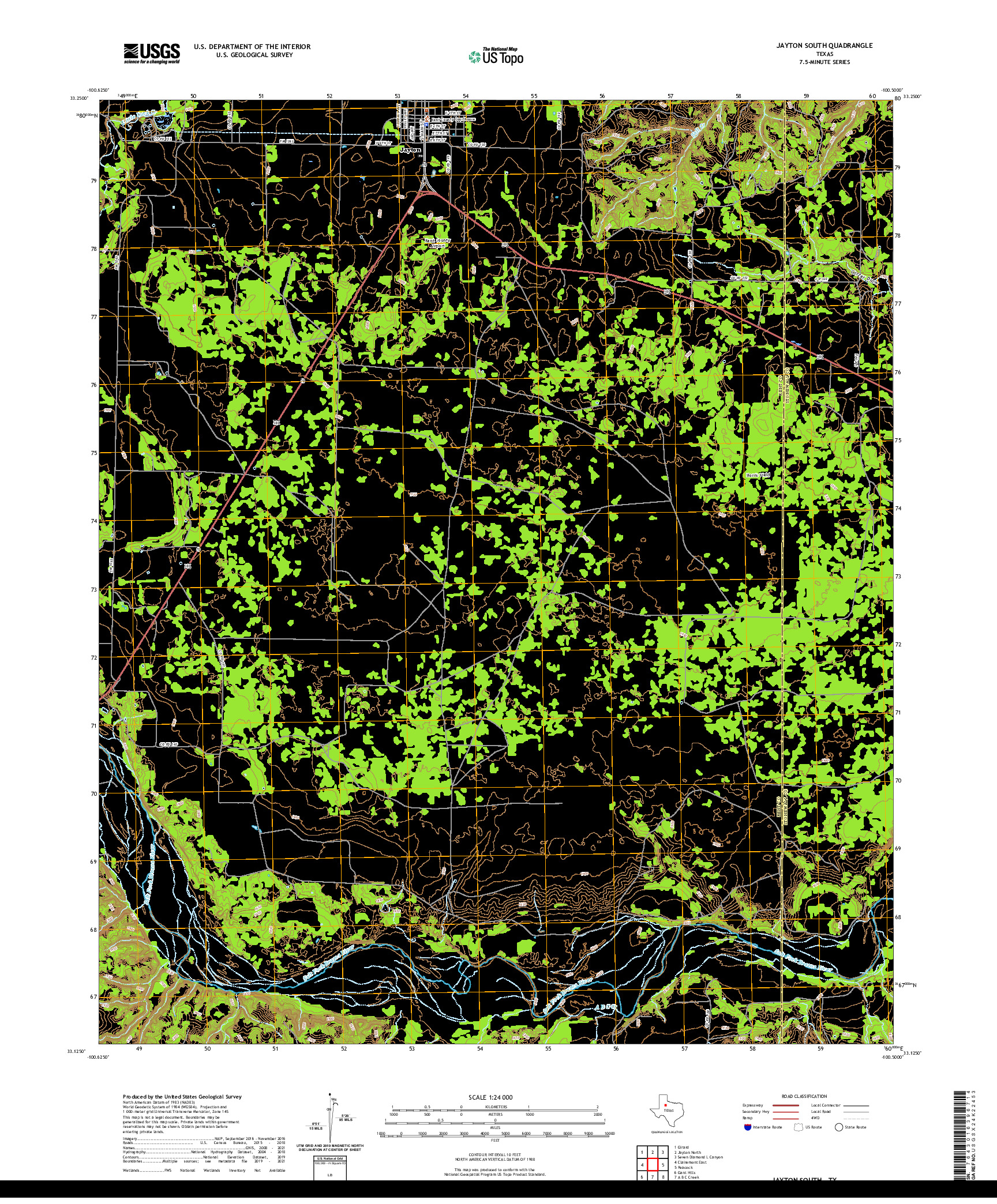 US TOPO 7.5-MINUTE MAP FOR JAYTON SOUTH, TX