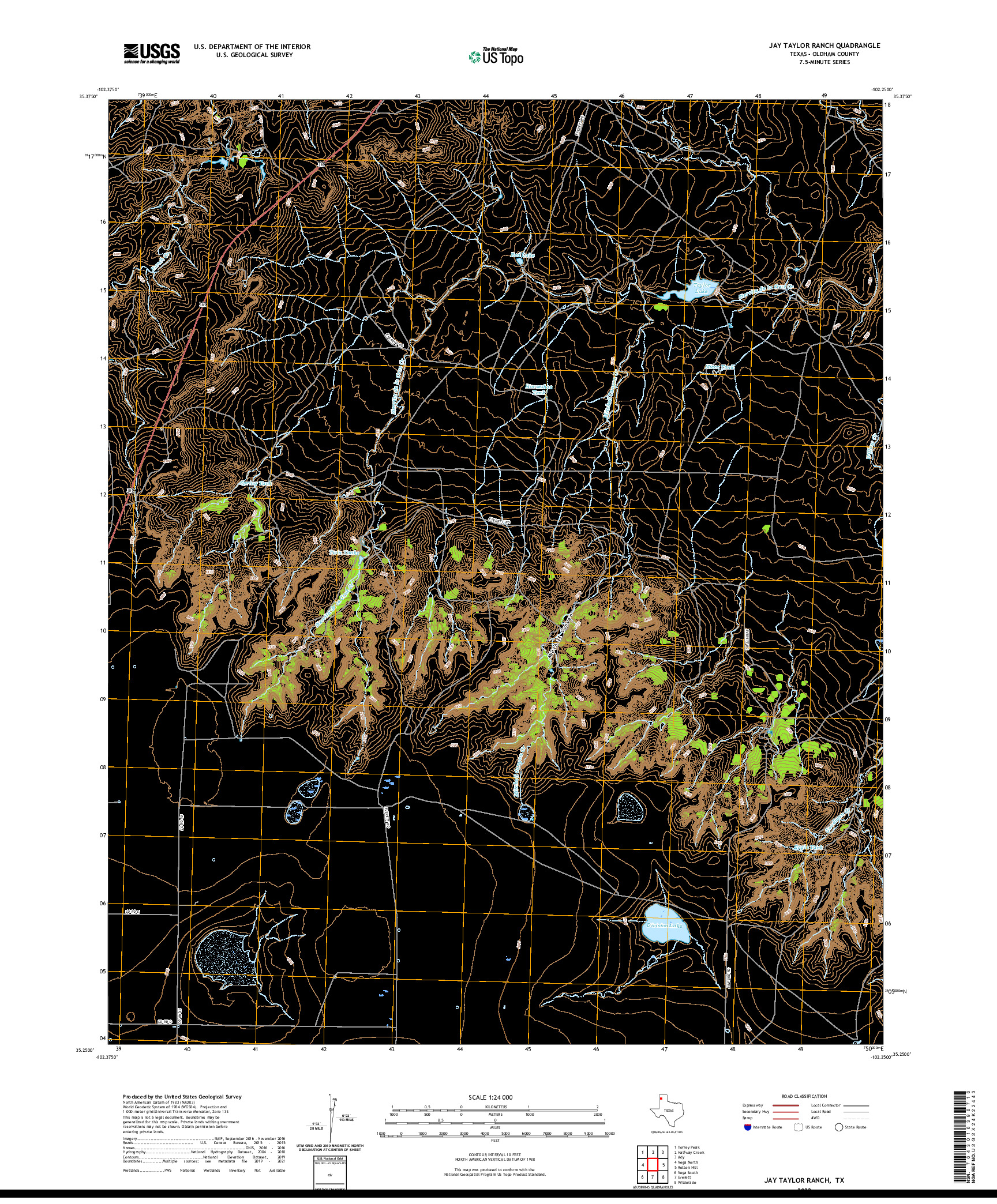 US TOPO 7.5-MINUTE MAP FOR JAY TAYLOR RANCH, TX