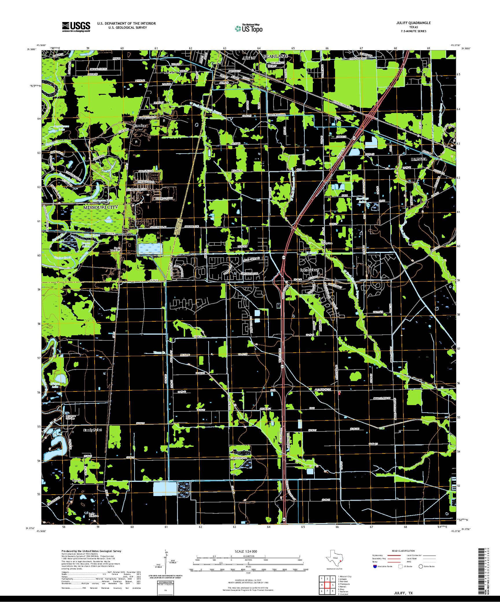 US TOPO 7.5-MINUTE MAP FOR JULIFF, TX