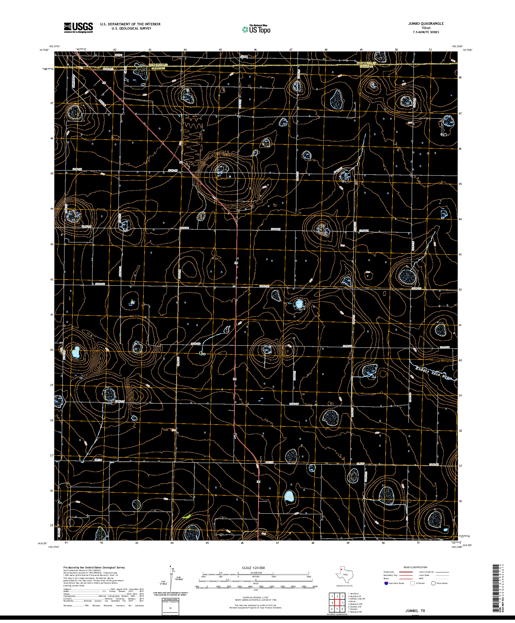 US TOPO 7.5-MINUTE MAP FOR JUMBO, TX