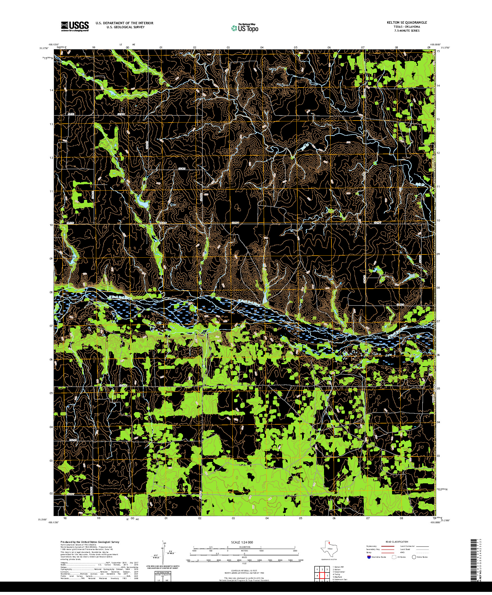 US TOPO 7.5-MINUTE MAP FOR KELTON SE, TX,OK