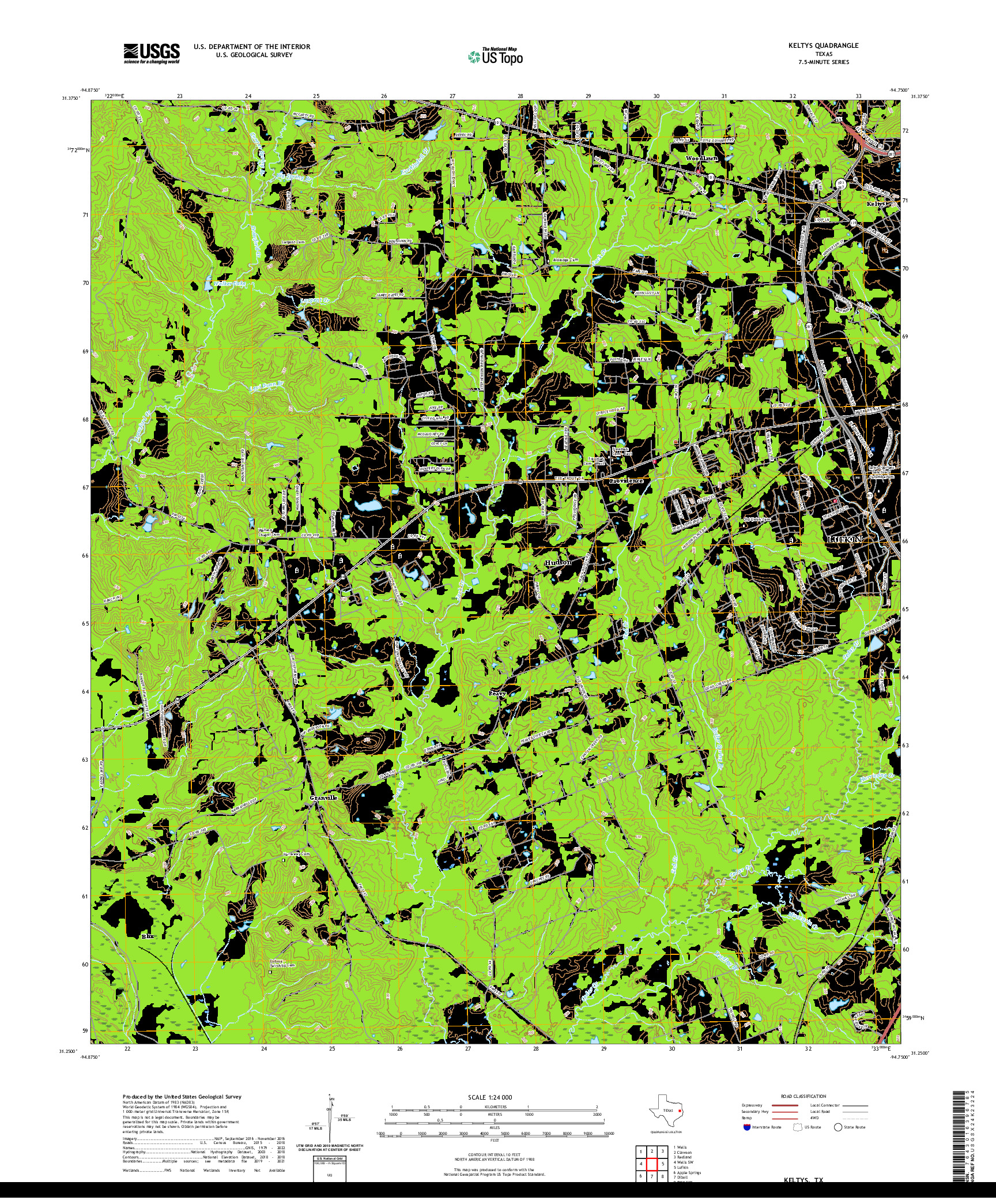 US TOPO 7.5-MINUTE MAP FOR KELTYS, TX