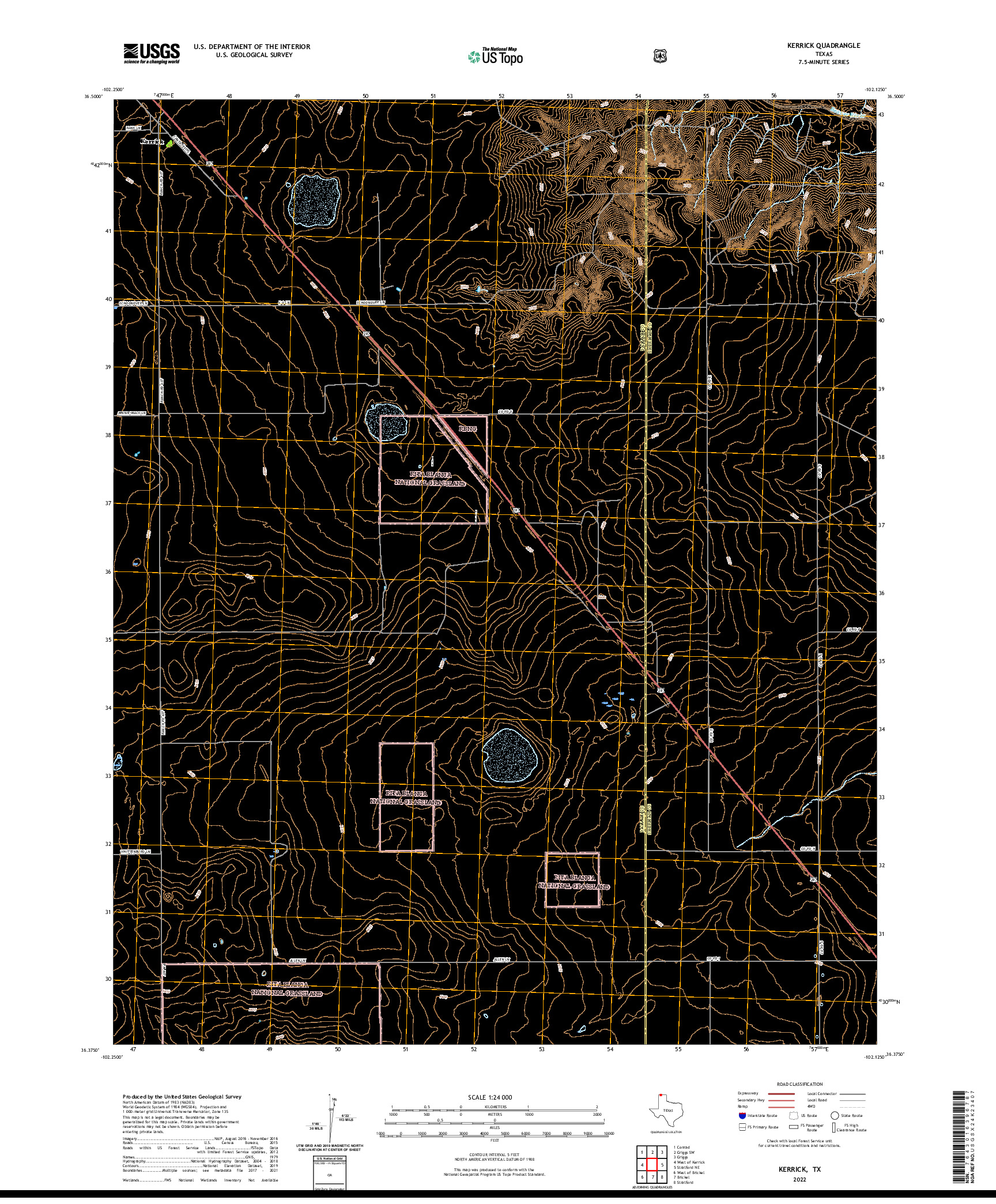 US TOPO 7.5-MINUTE MAP FOR KERRICK, TX