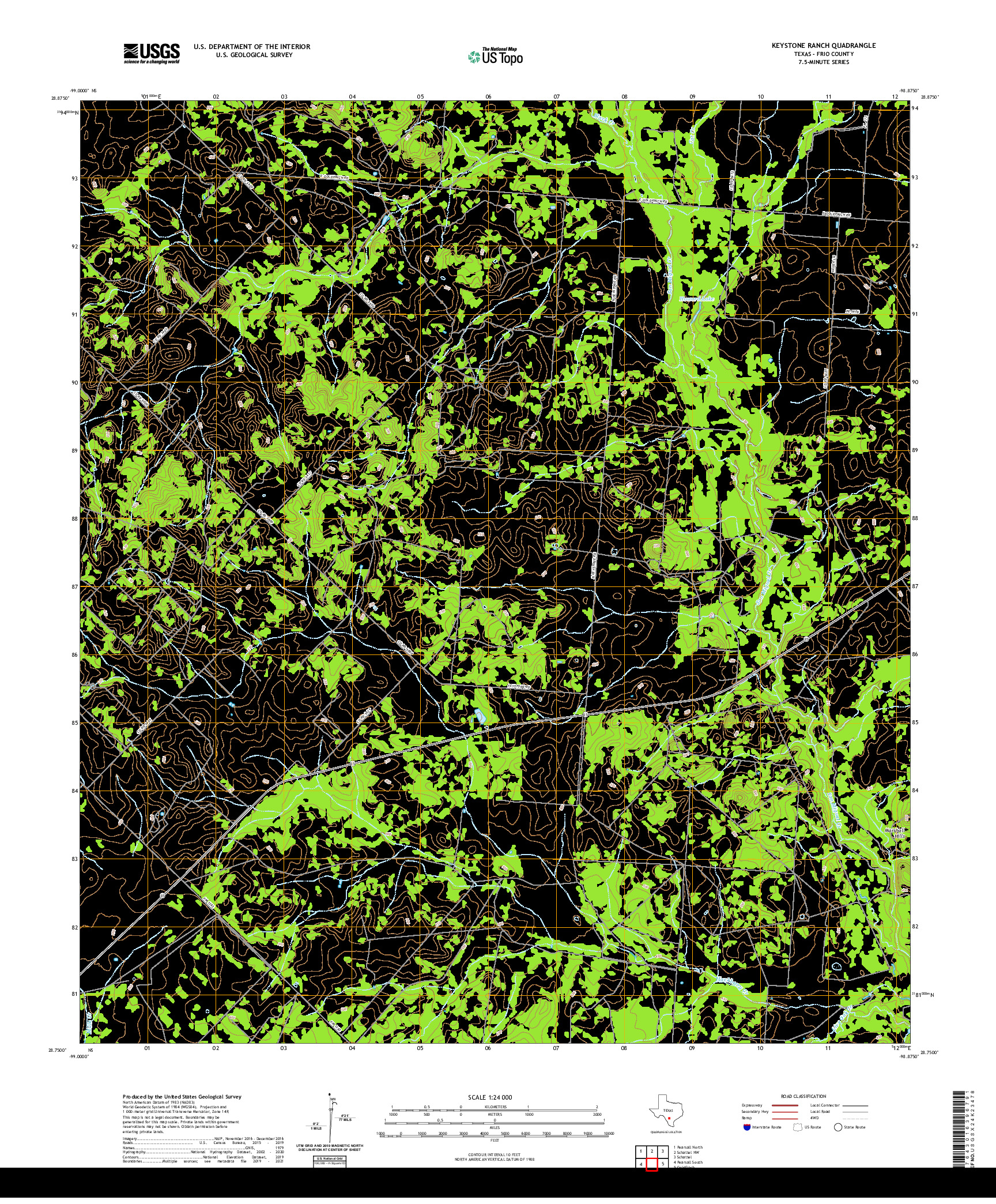 US TOPO 7.5-MINUTE MAP FOR KEYSTONE RANCH, TX