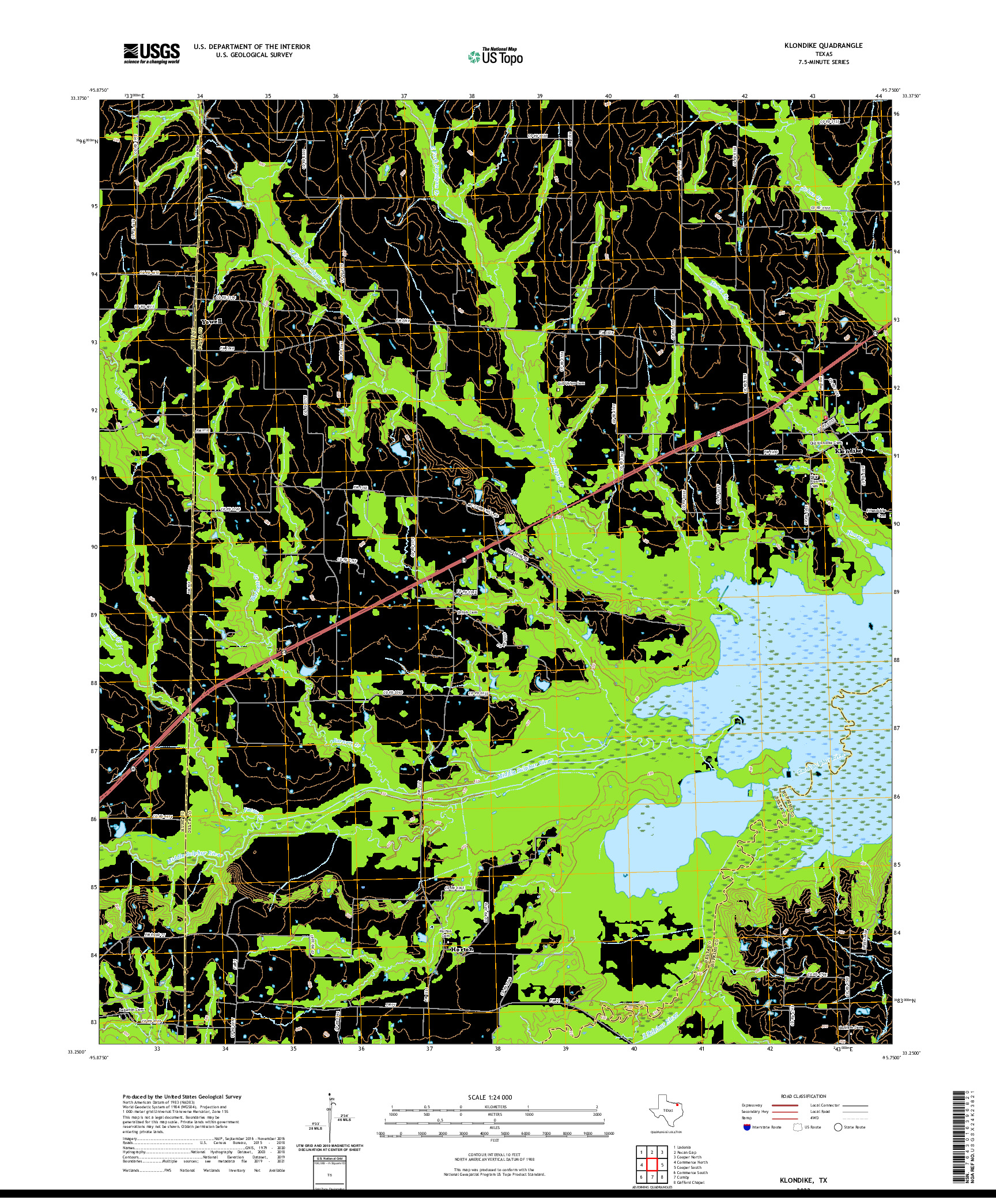 US TOPO 7.5-MINUTE MAP FOR KLONDIKE, TX