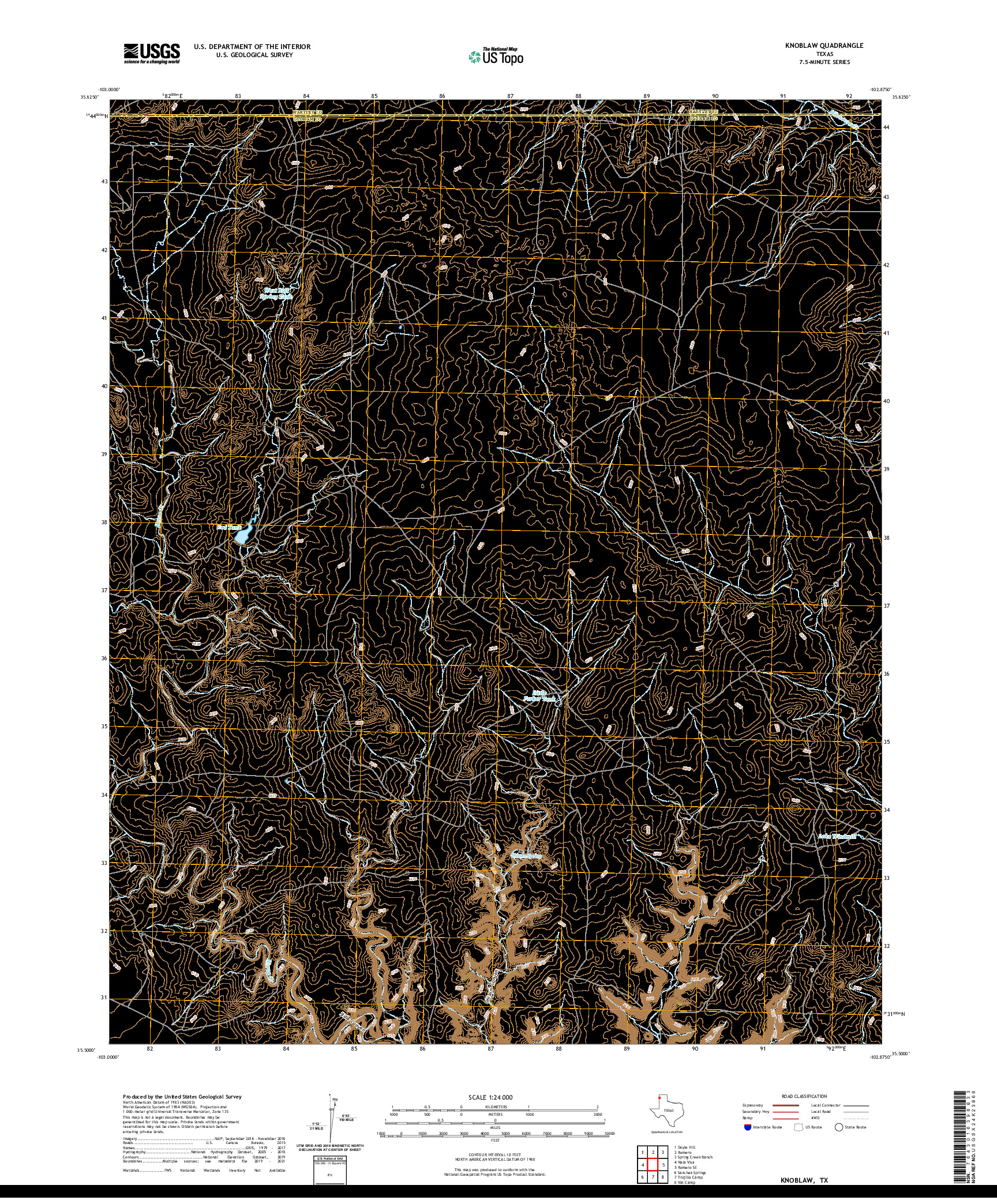 US TOPO 7.5-MINUTE MAP FOR KNOBLAW, TX