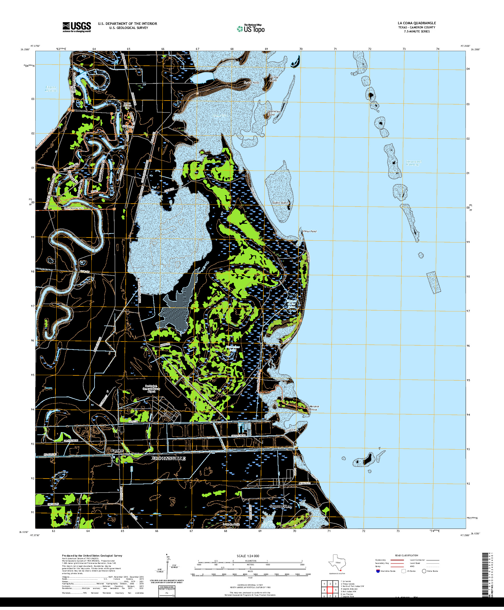 US TOPO 7.5-MINUTE MAP FOR LA COMA, TX