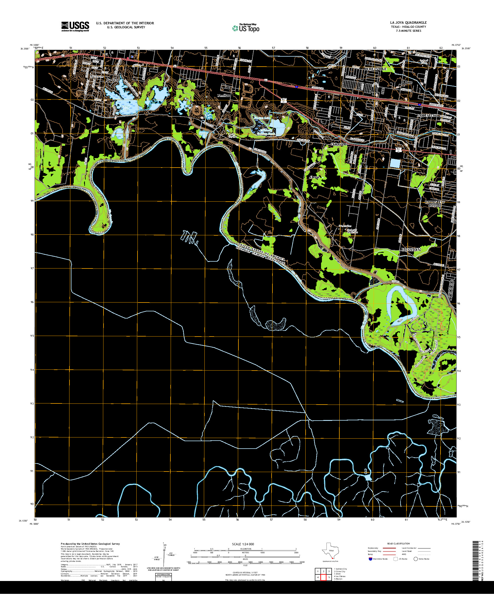 US TOPO 7.5-MINUTE MAP FOR LA JOYA, TX,TAM