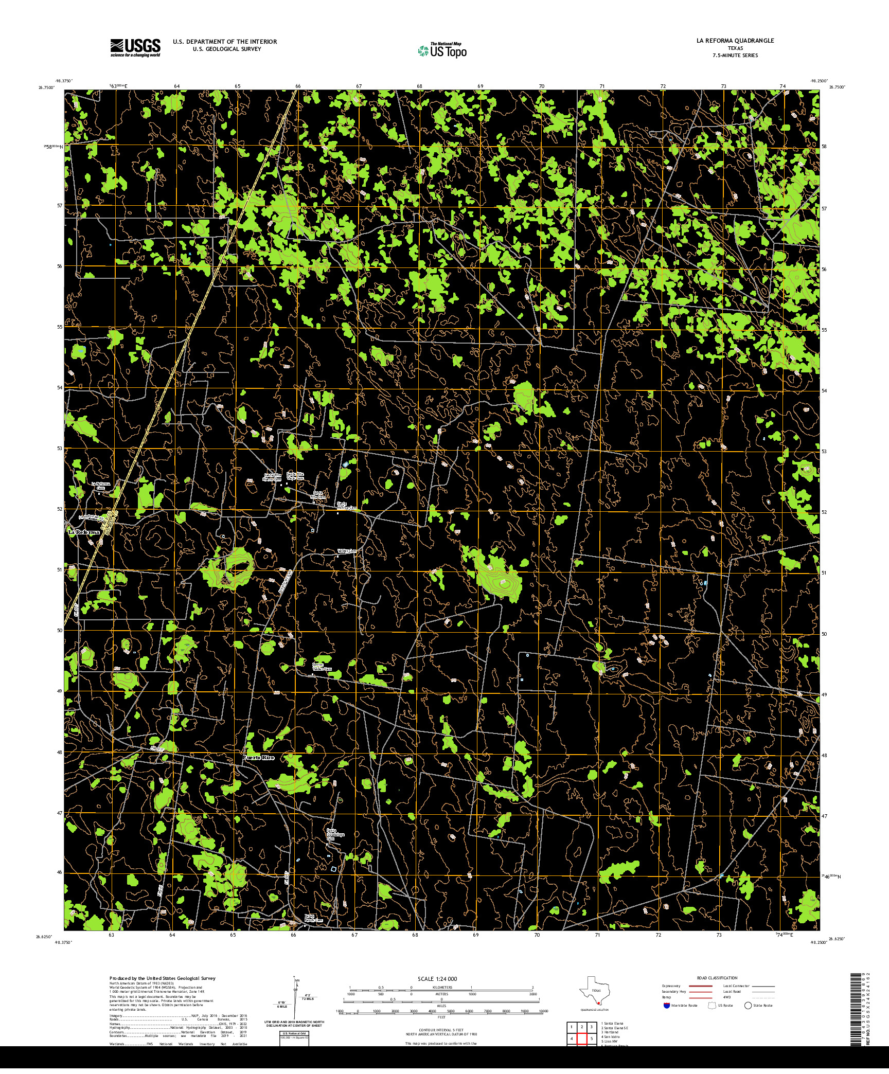 US TOPO 7.5-MINUTE MAP FOR LA REFORMA, TX