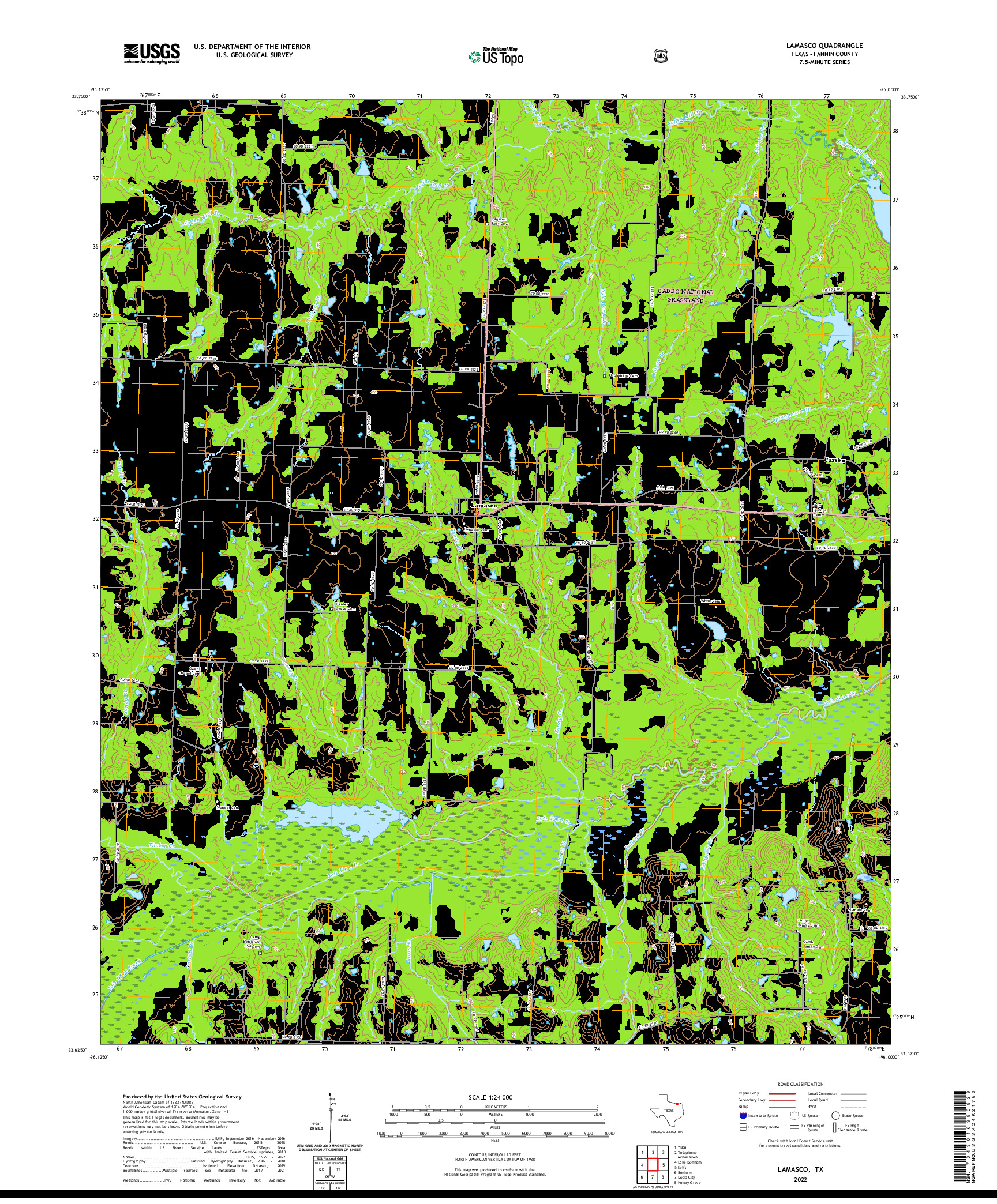 US TOPO 7.5-MINUTE MAP FOR LAMASCO, TX