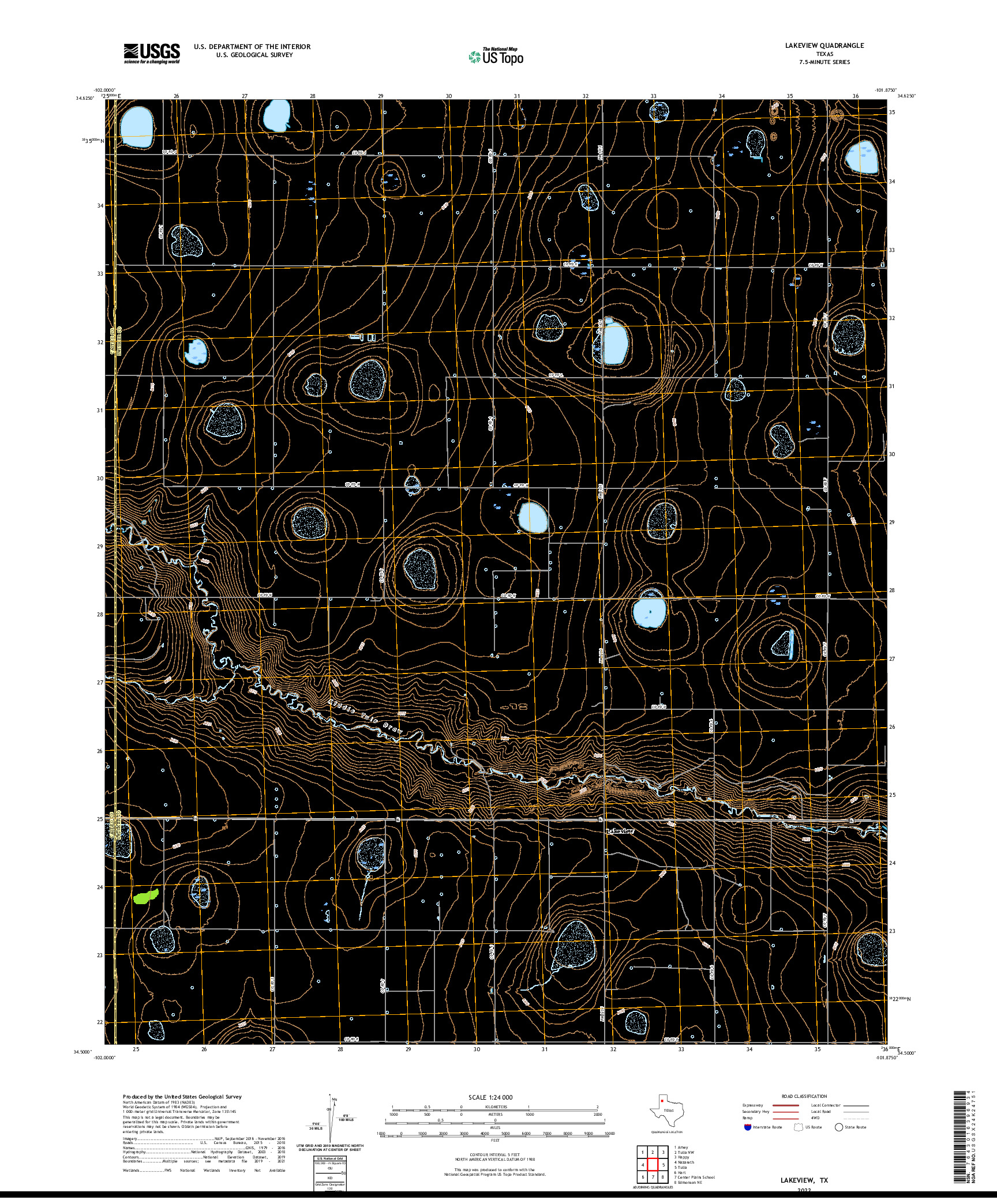 US TOPO 7.5-MINUTE MAP FOR LAKEVIEW, TX