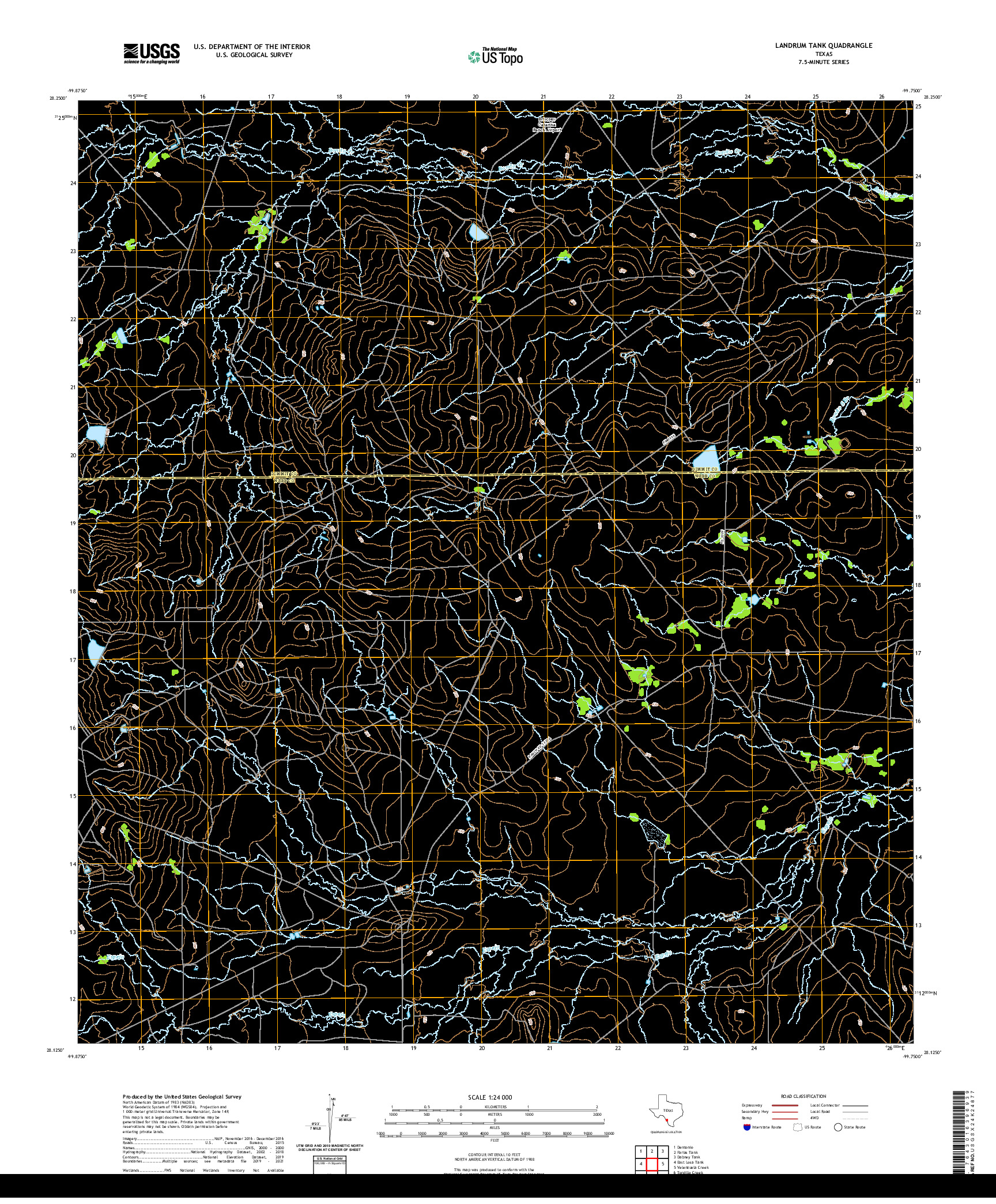 US TOPO 7.5-MINUTE MAP FOR LANDRUM TANK, TX