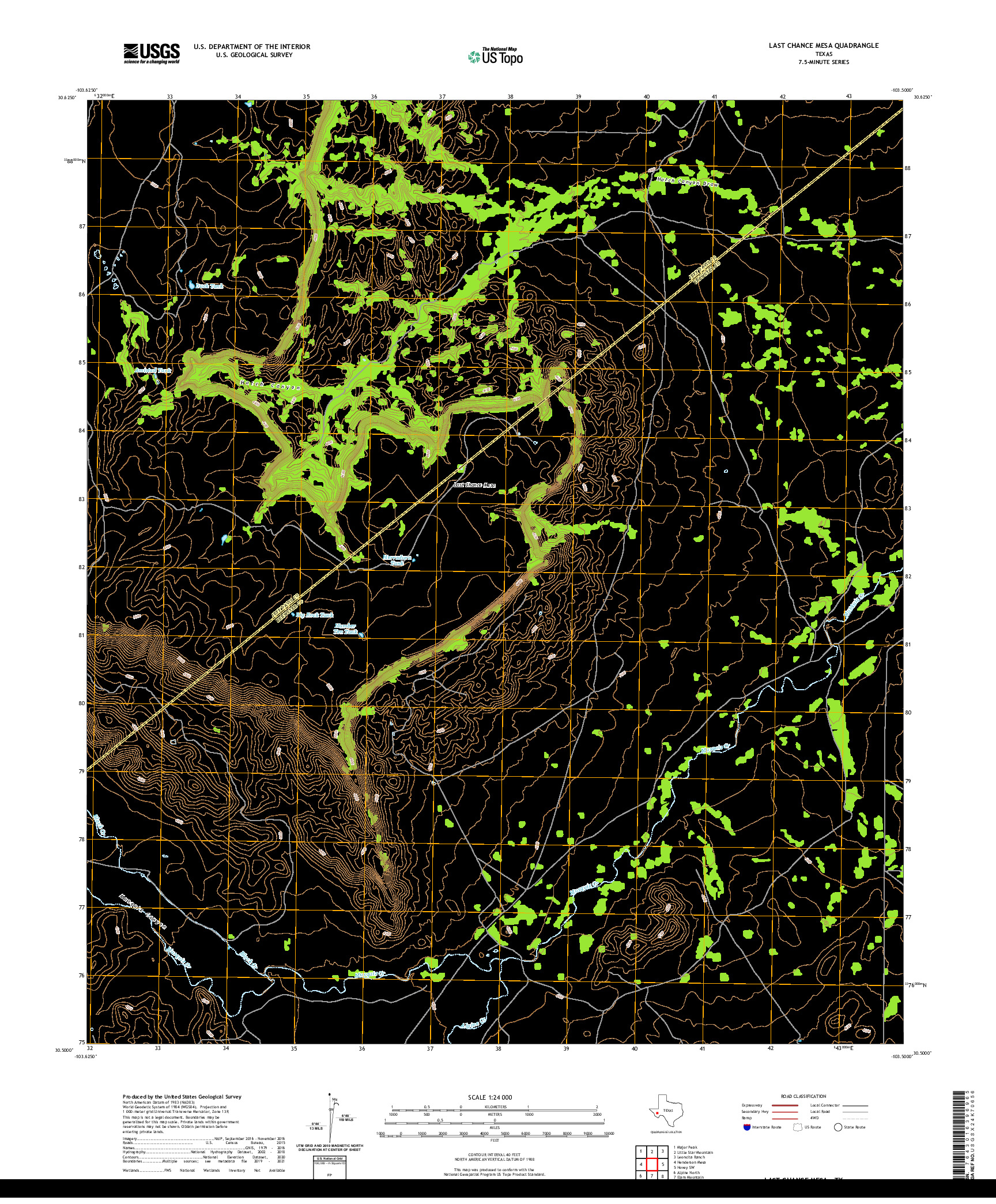 US TOPO 7.5-MINUTE MAP FOR LAST CHANCE MESA, TX