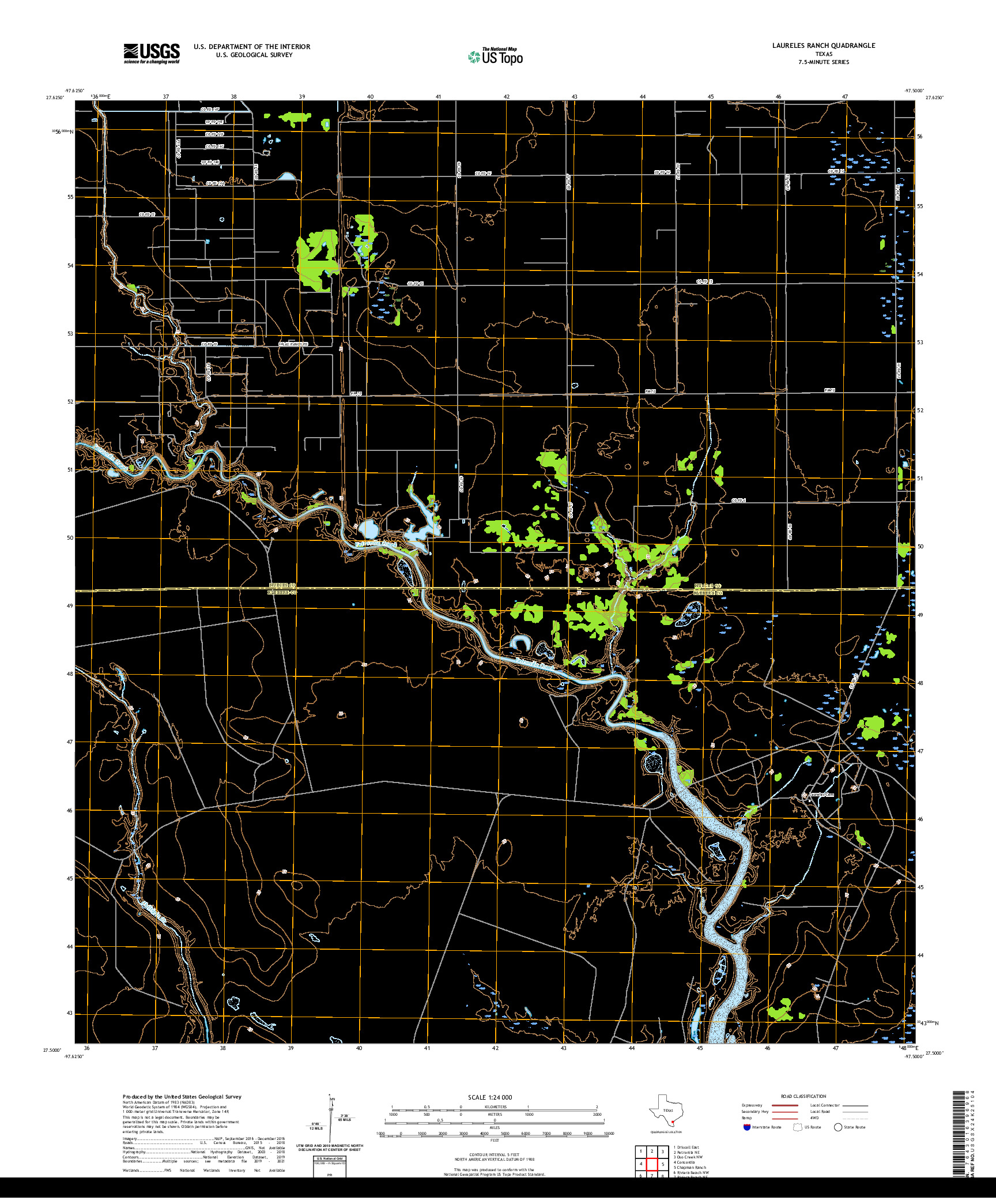 US TOPO 7.5-MINUTE MAP FOR LAURELES RANCH, TX