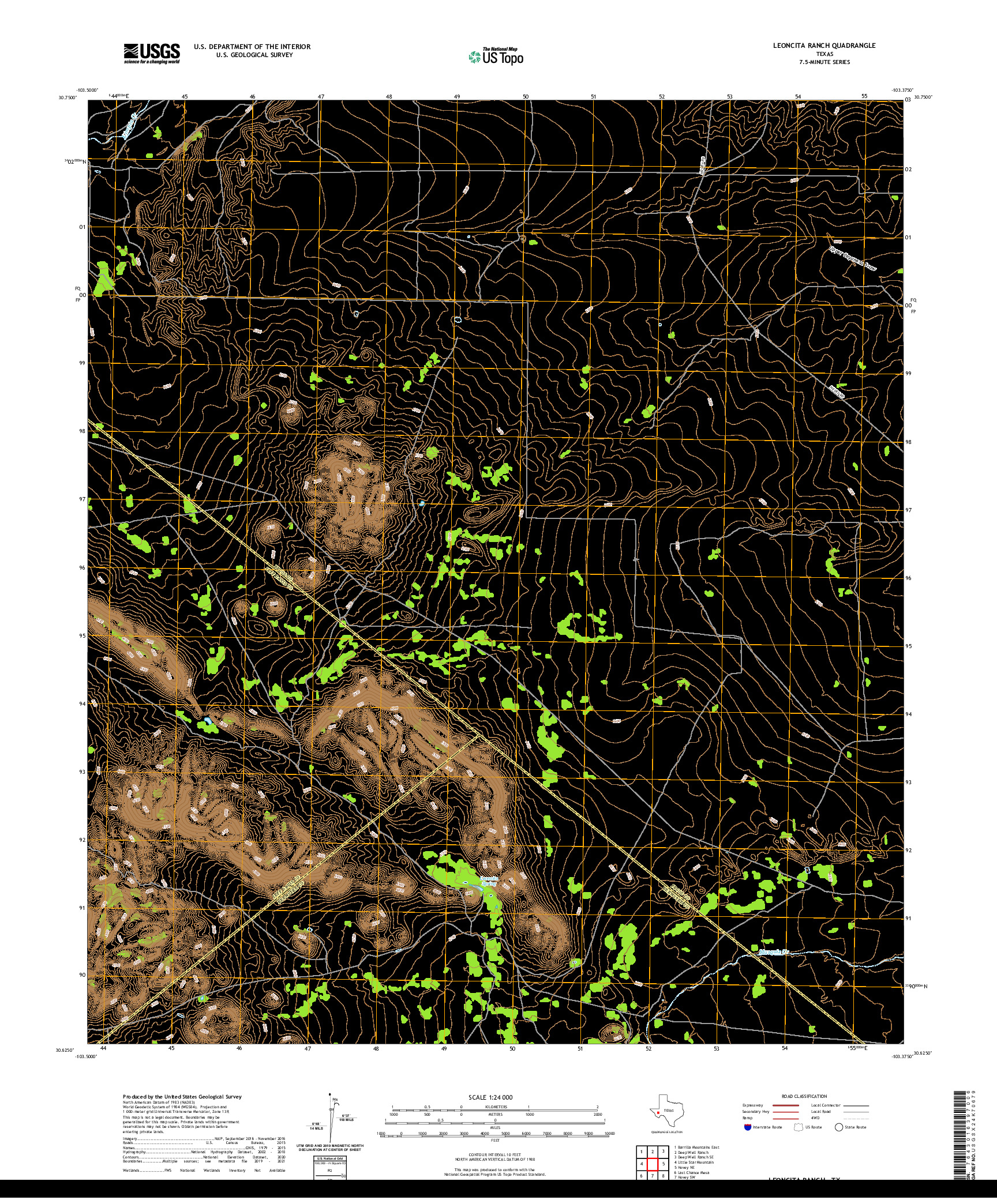 US TOPO 7.5-MINUTE MAP FOR LEONCITA RANCH, TX