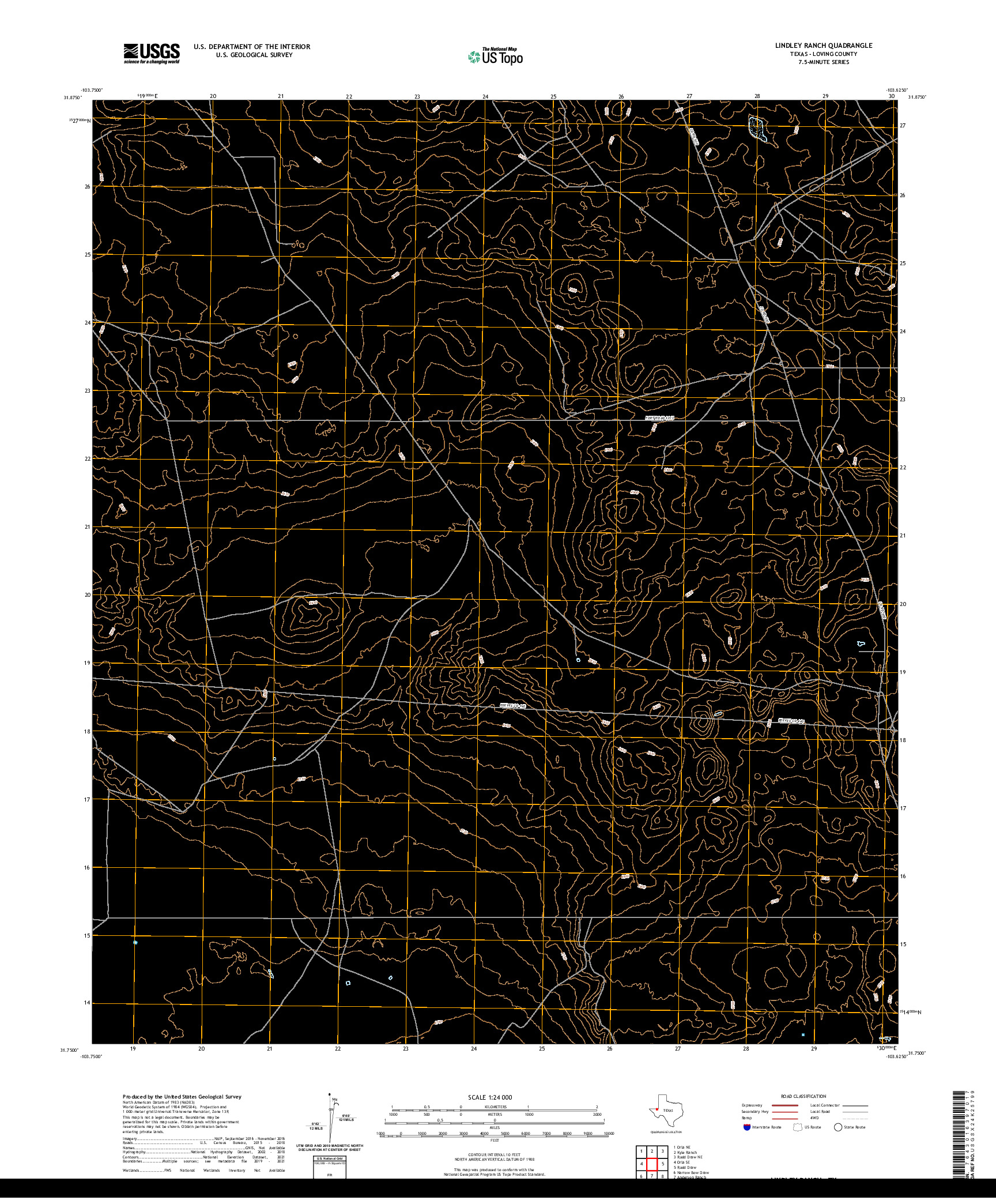 US TOPO 7.5-MINUTE MAP FOR LINDLEY RANCH, TX