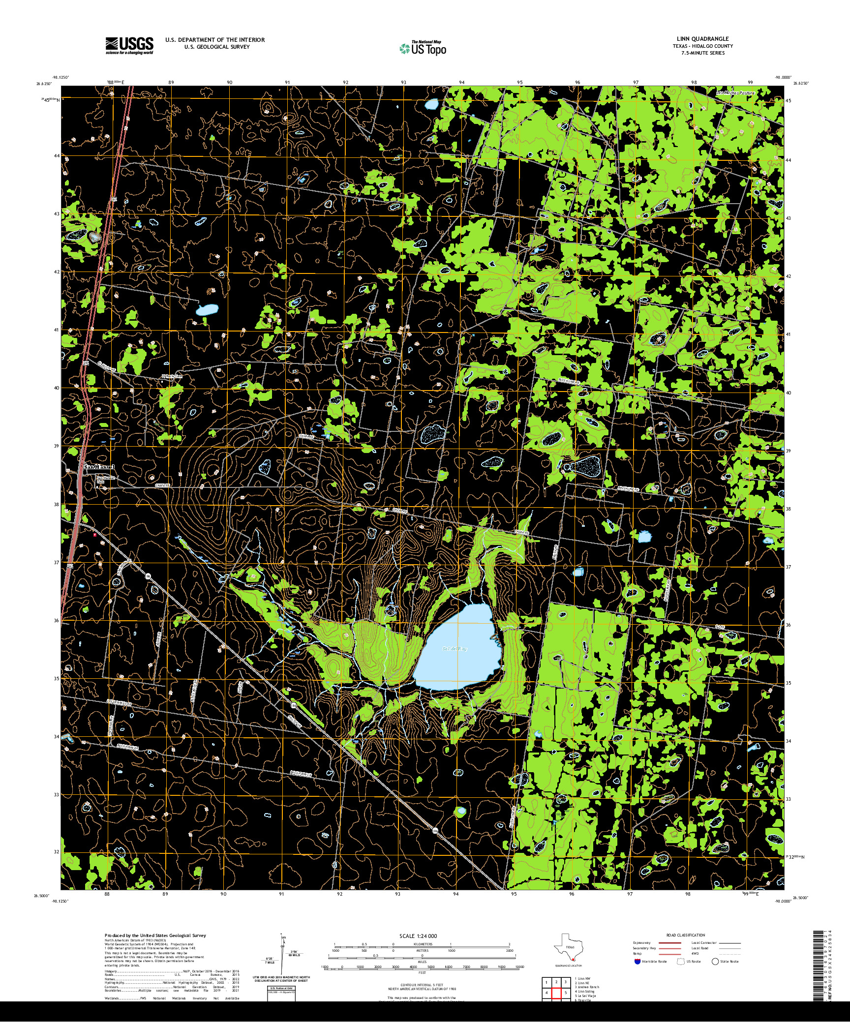 US TOPO 7.5-MINUTE MAP FOR LINN, TX